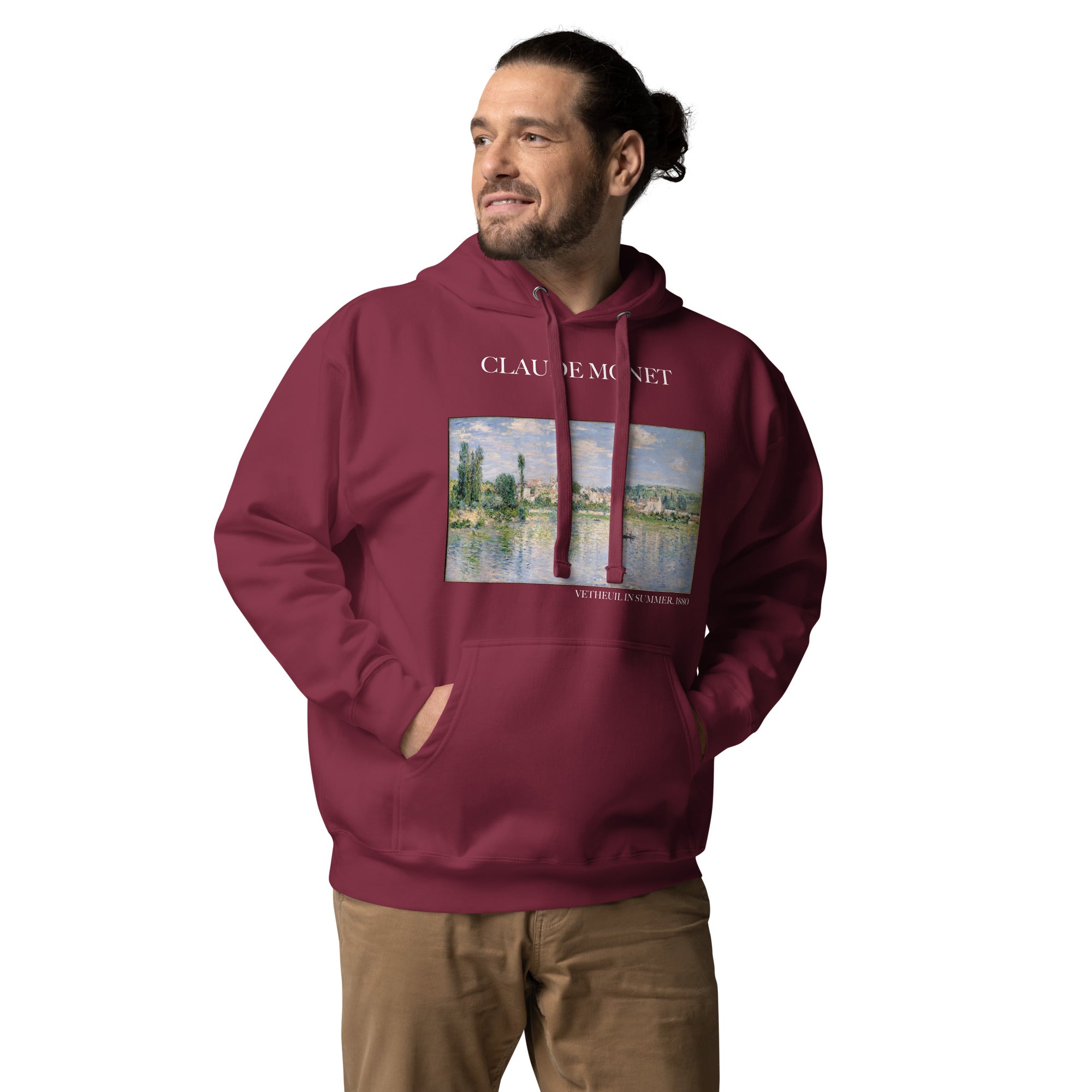 Claude Monet „Vetheuil im Sommer“ Berühmtes Gemälde Hoodie | Unisex Premium Kunst Hoodie