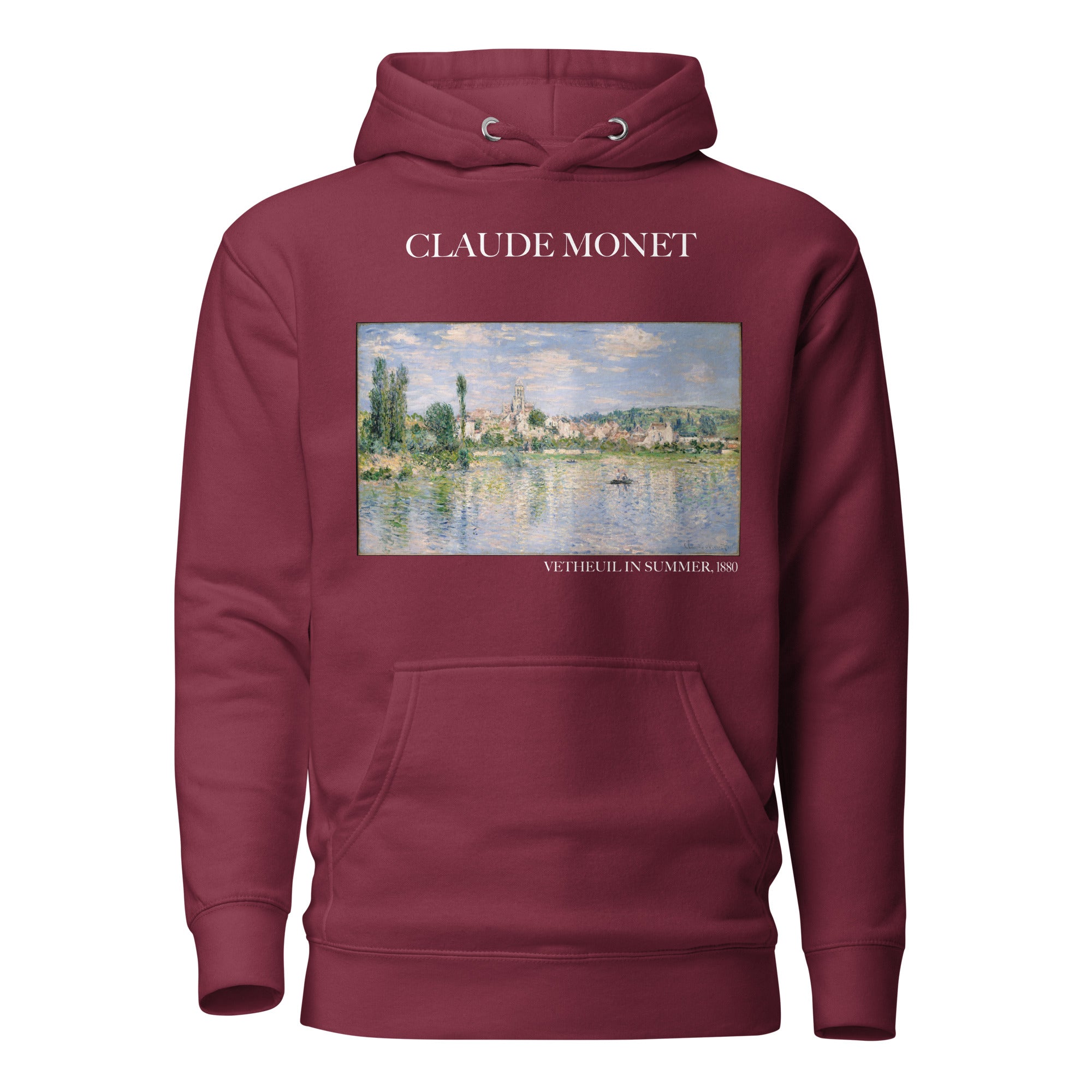 Claude Monet „Vetheuil im Sommer“ Berühmtes Gemälde Hoodie | Unisex Premium Kunst Hoodie