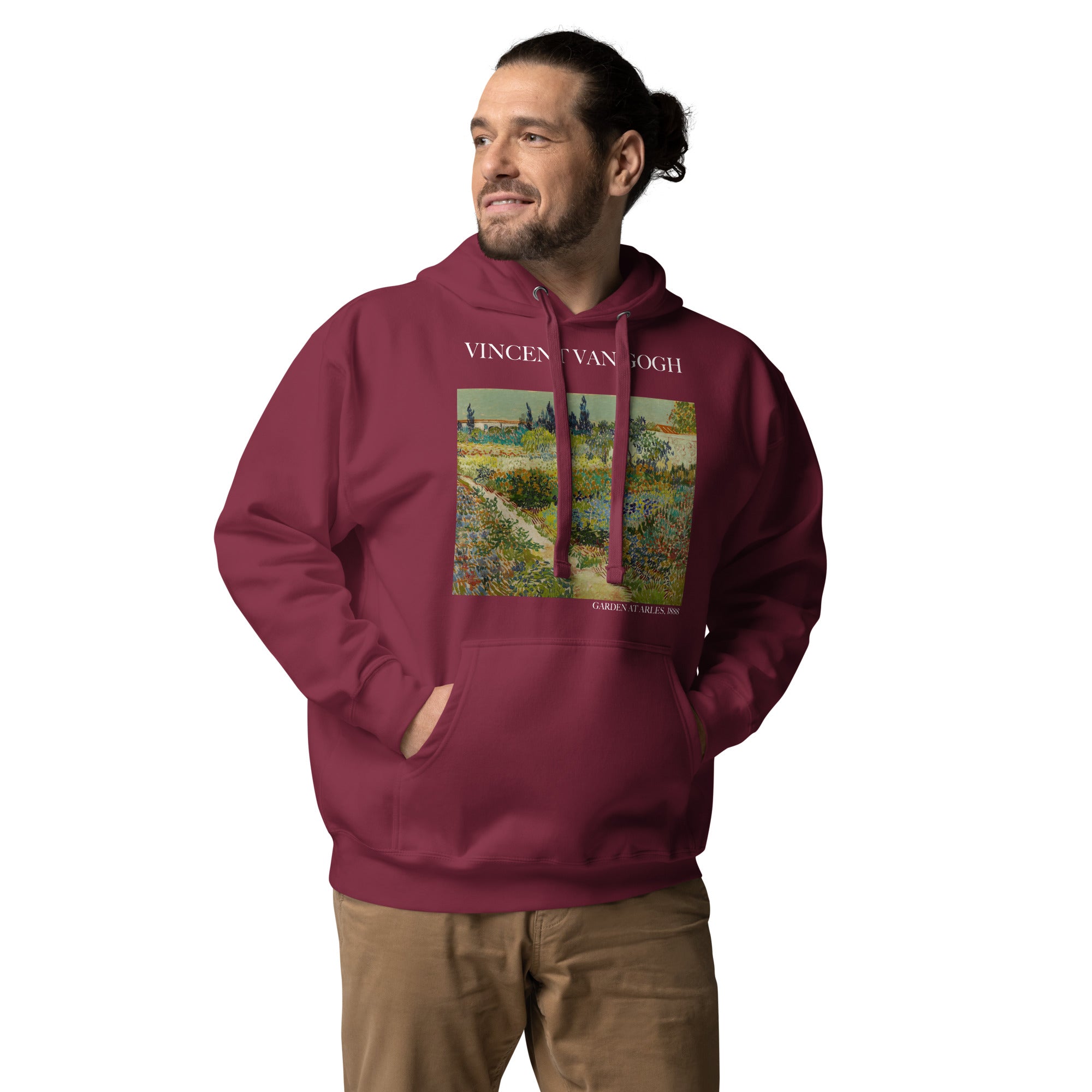 Kapuzenpullover mit berühmtem Gemälde „Garten in Arles“ von Vincent van Gogh | Unisex-Kapuzenpullover mit Premium-Kunstmotiv