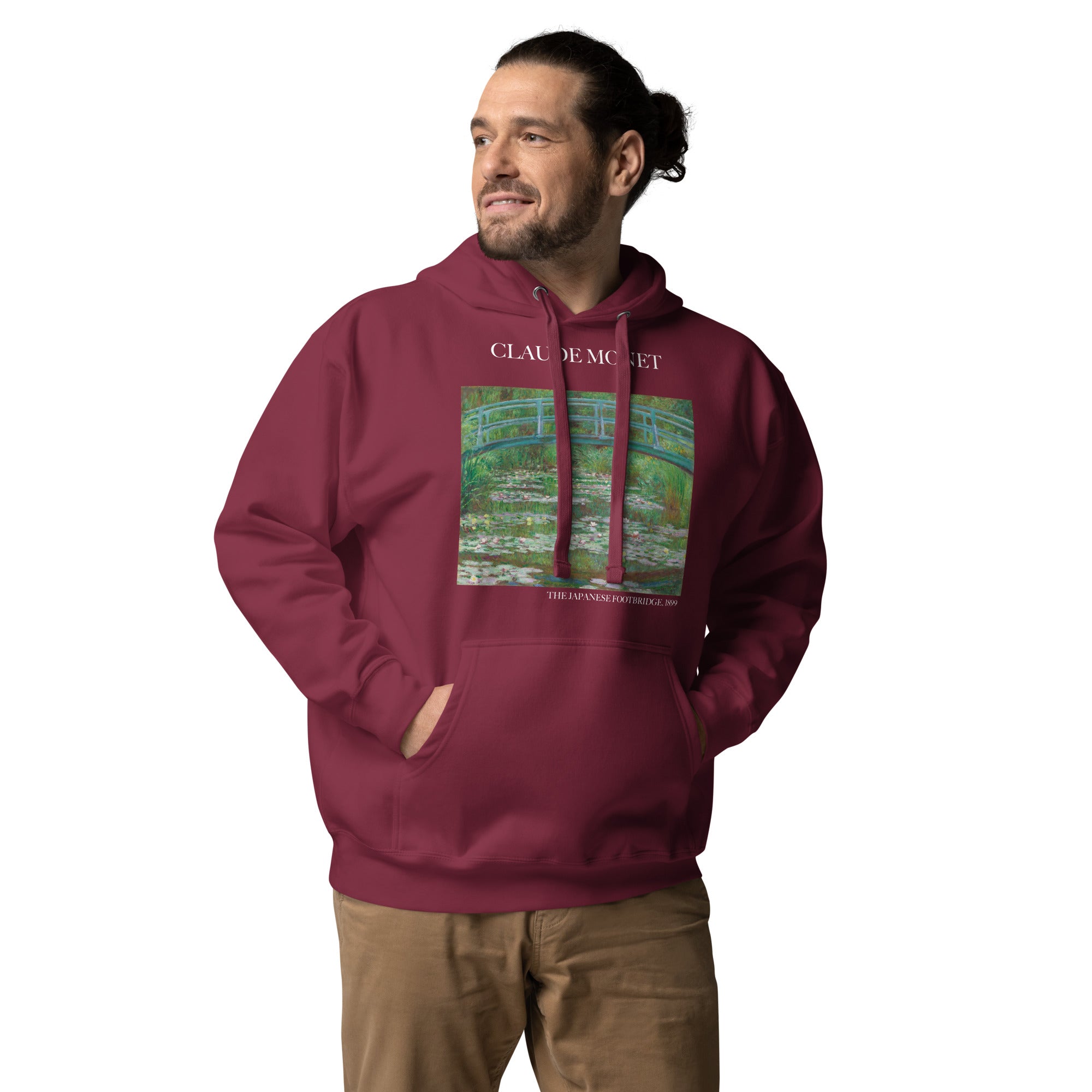 Claude Monet 'The Japanese Footbridge' Famous Painting Hoodie | Unisex Premium Art Hoodie