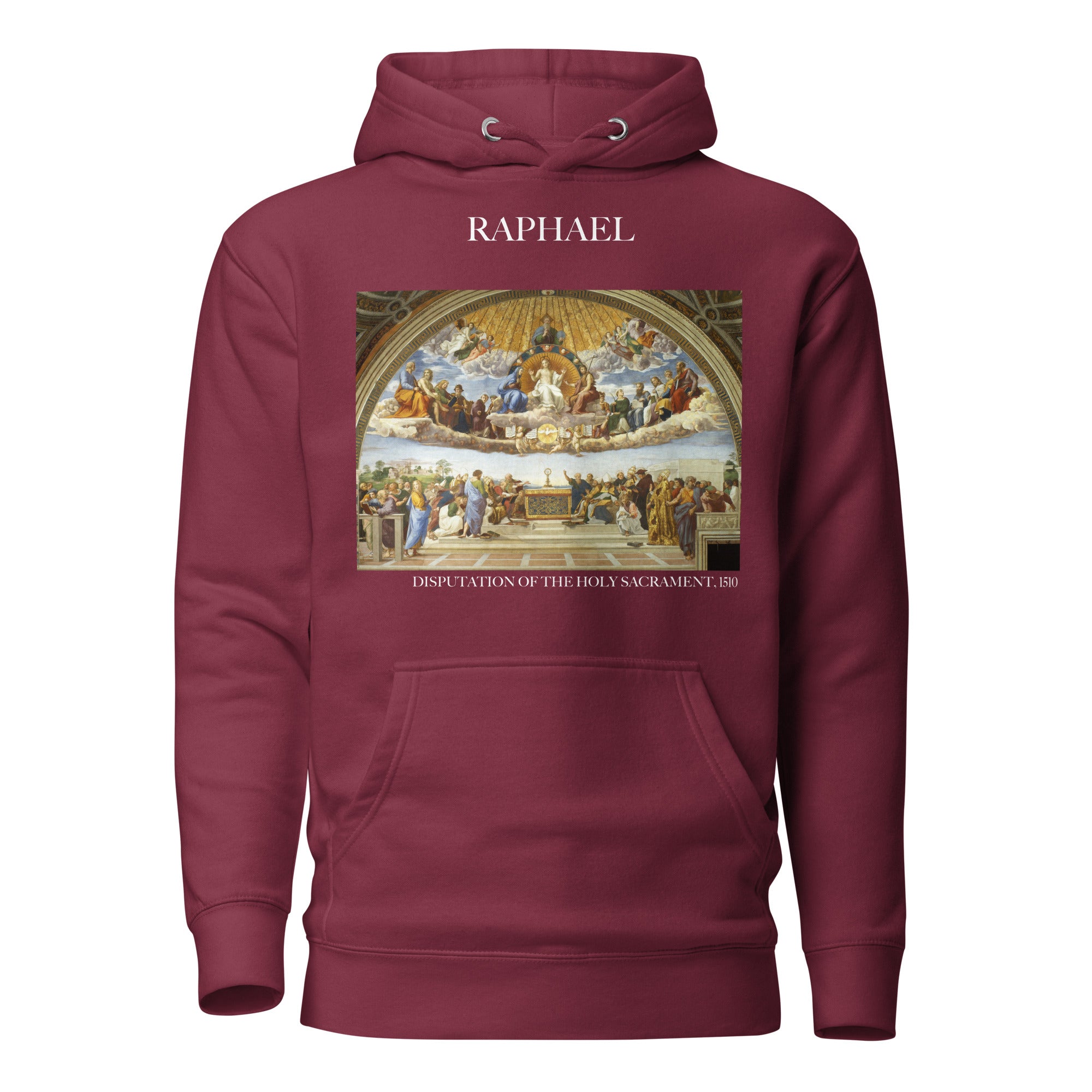 Kapuzenpullover mit berühmtem Gemälde „Disputation des Heiligen Abendmahls“ von Raphael | Unisex-Kapuzenpullover mit Premium-Kunstmotiv