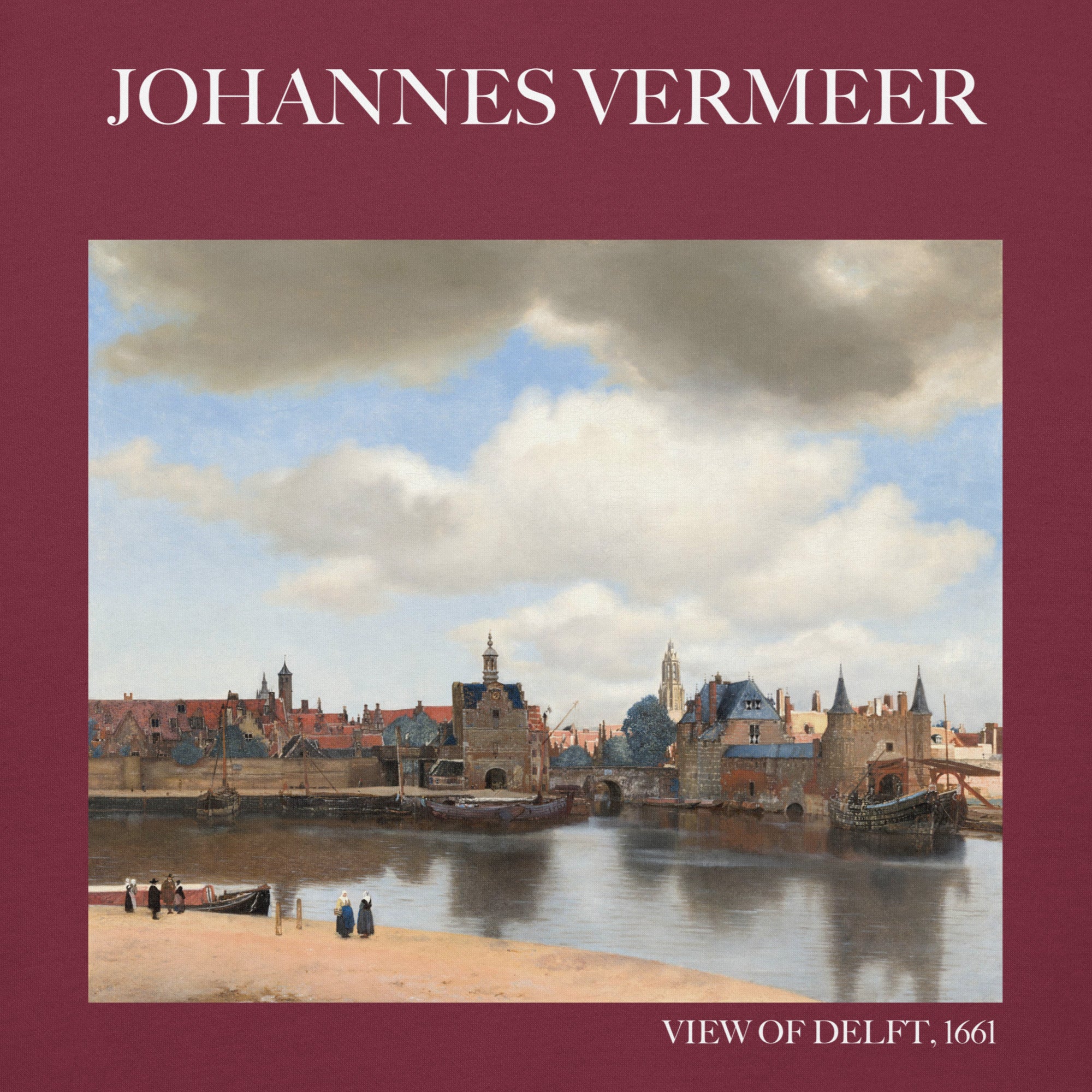 Johannes Vermeer 'View of Delft' Famous Painting Hoodie | Unisex Premium Art Hoodie