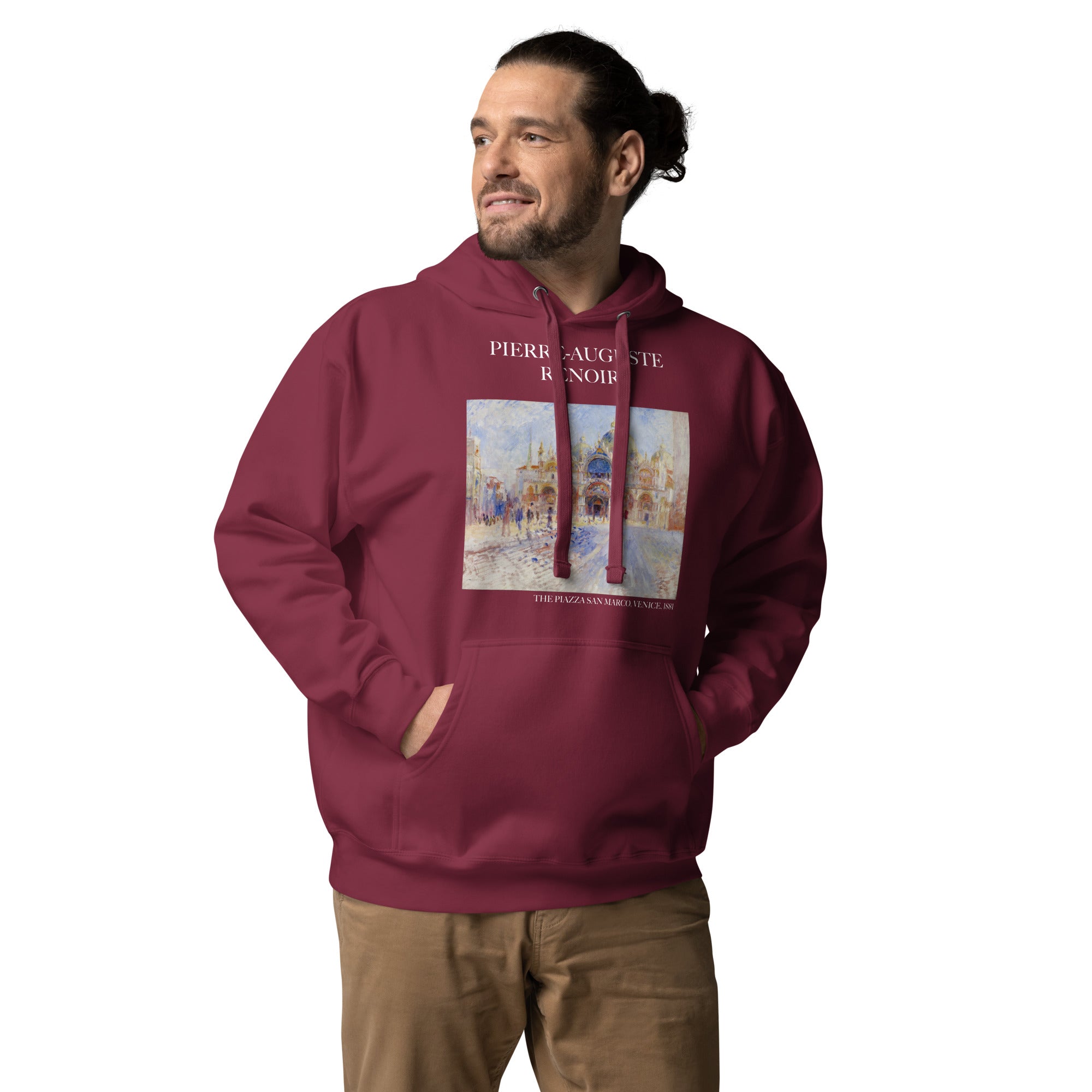 Kapuzenpullover mit berühmtem Gemälde „Der Markusplatz, Venedig“ von Pierre-Auguste Renoir | Unisex-Kunst-Kapuzenpullover