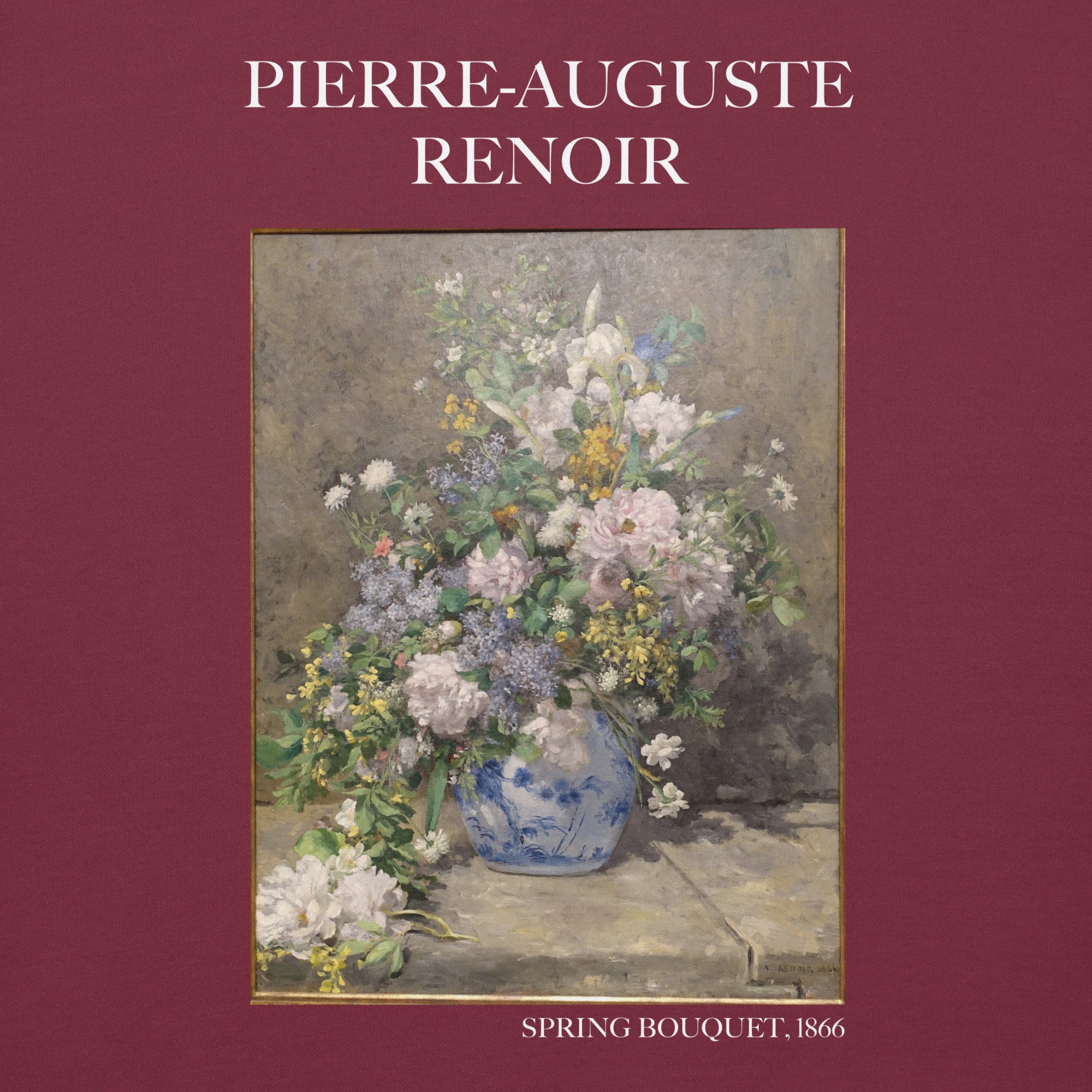 Pierre-Auguste Renoir 'Spring Bouquet' Famous Painting Hoodie | Unisex Premium Art Hoodie