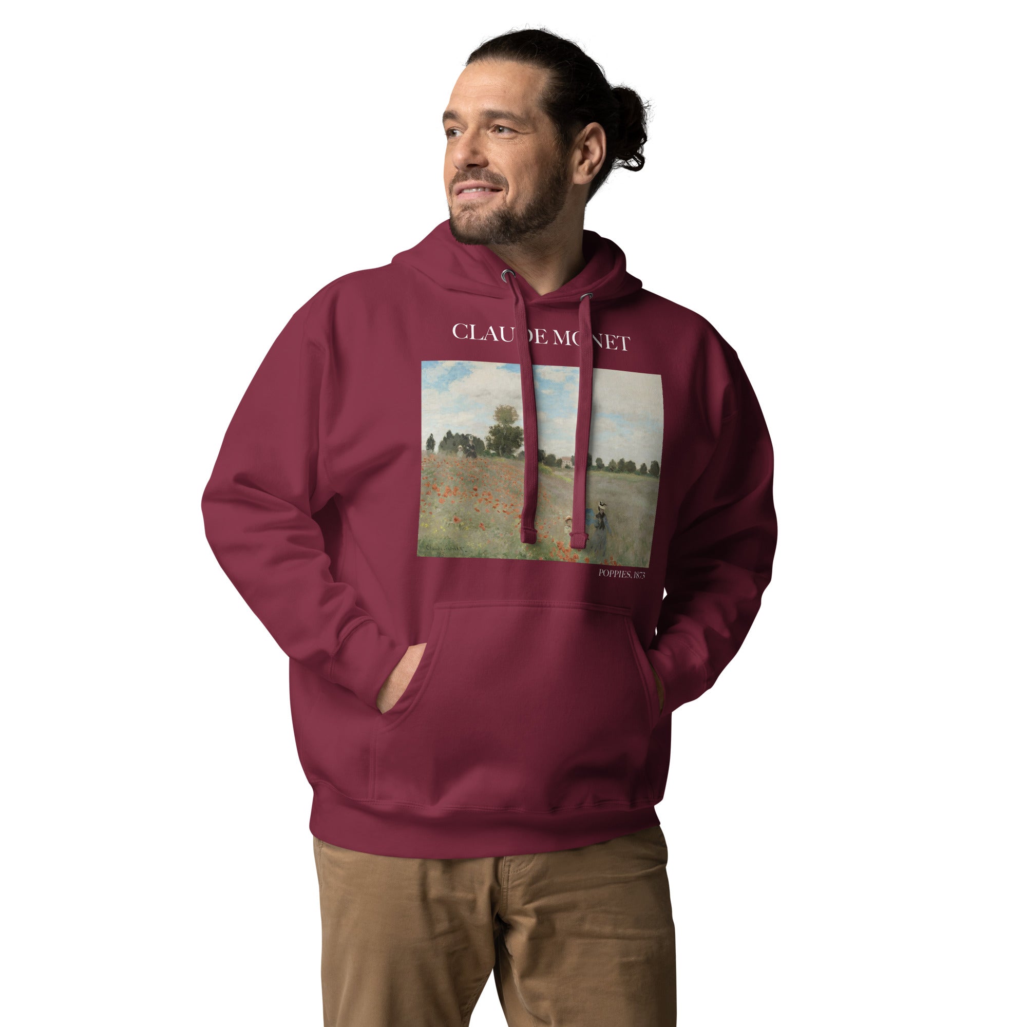 Claude Monet „Mohnblumen“ Berühmtes Gemälde Hoodie | Unisex Premium Kunst Hoodie