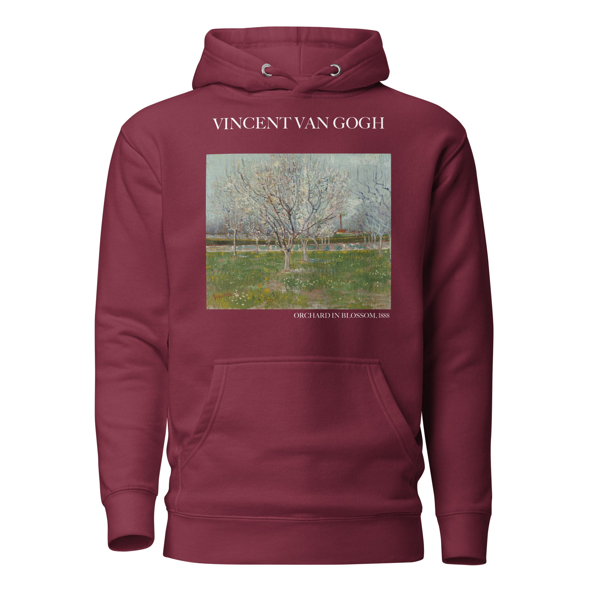 Kapuzenpullover mit berühmtem Gemälde „Obstgarten in Blüte“ von Vincent van Gogh | Unisex-Kapuzenpullover mit Premium-Kunstmotiv