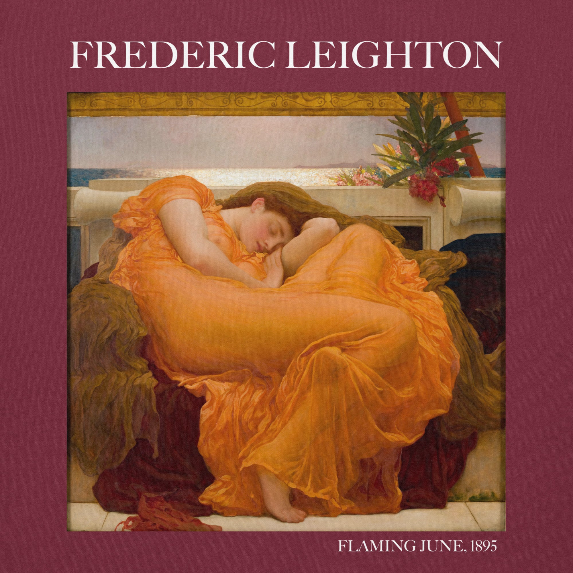 Frederic Leighton 'Flaming June' Famous Painting Hoodie | Unisex Premium Art Hoodie