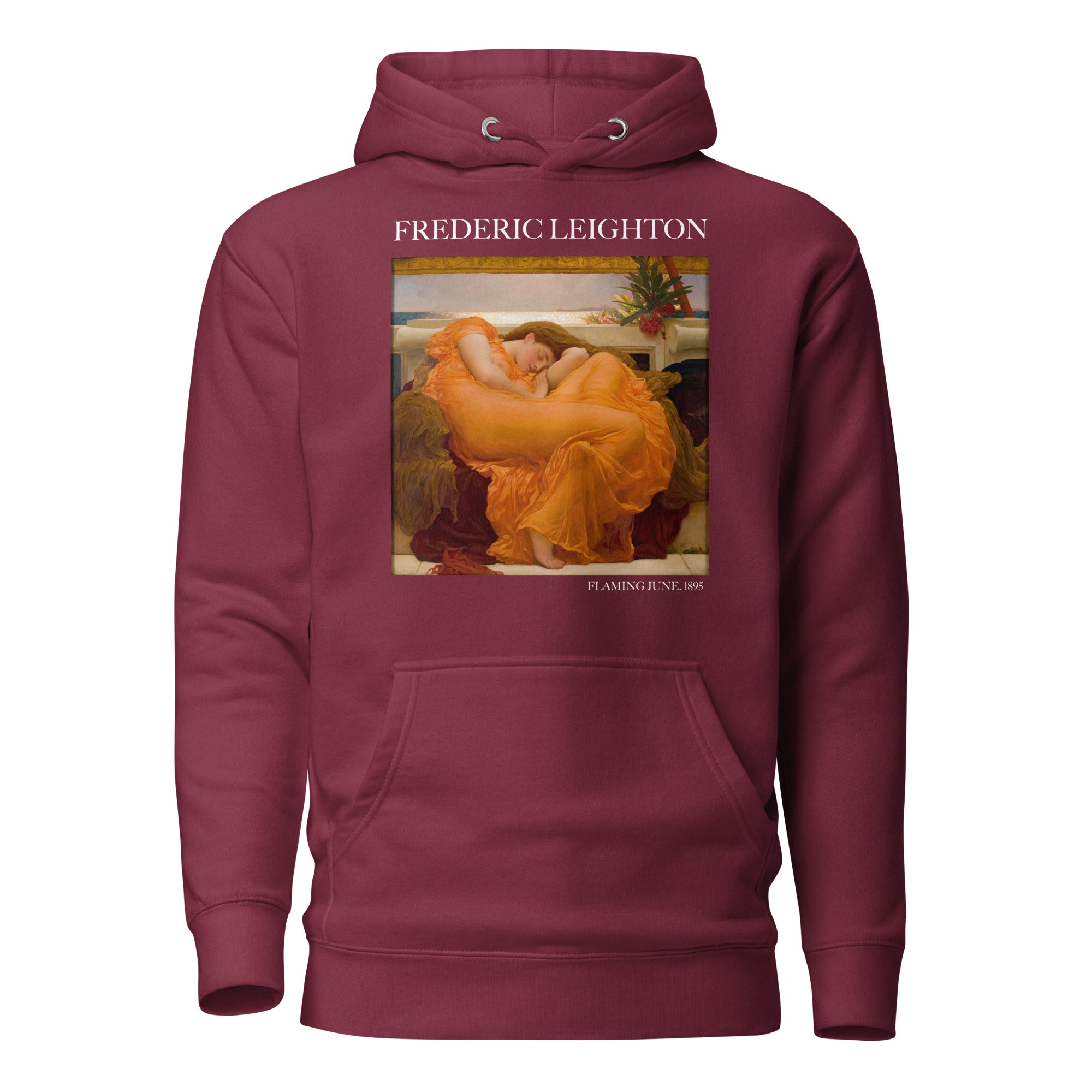 Kapuzenpullover mit berühmtem Gemälde „Flaming June“ von Frederic Leighton | Unisex-Kapuzenpullover mit Premium-Kunstmotiv