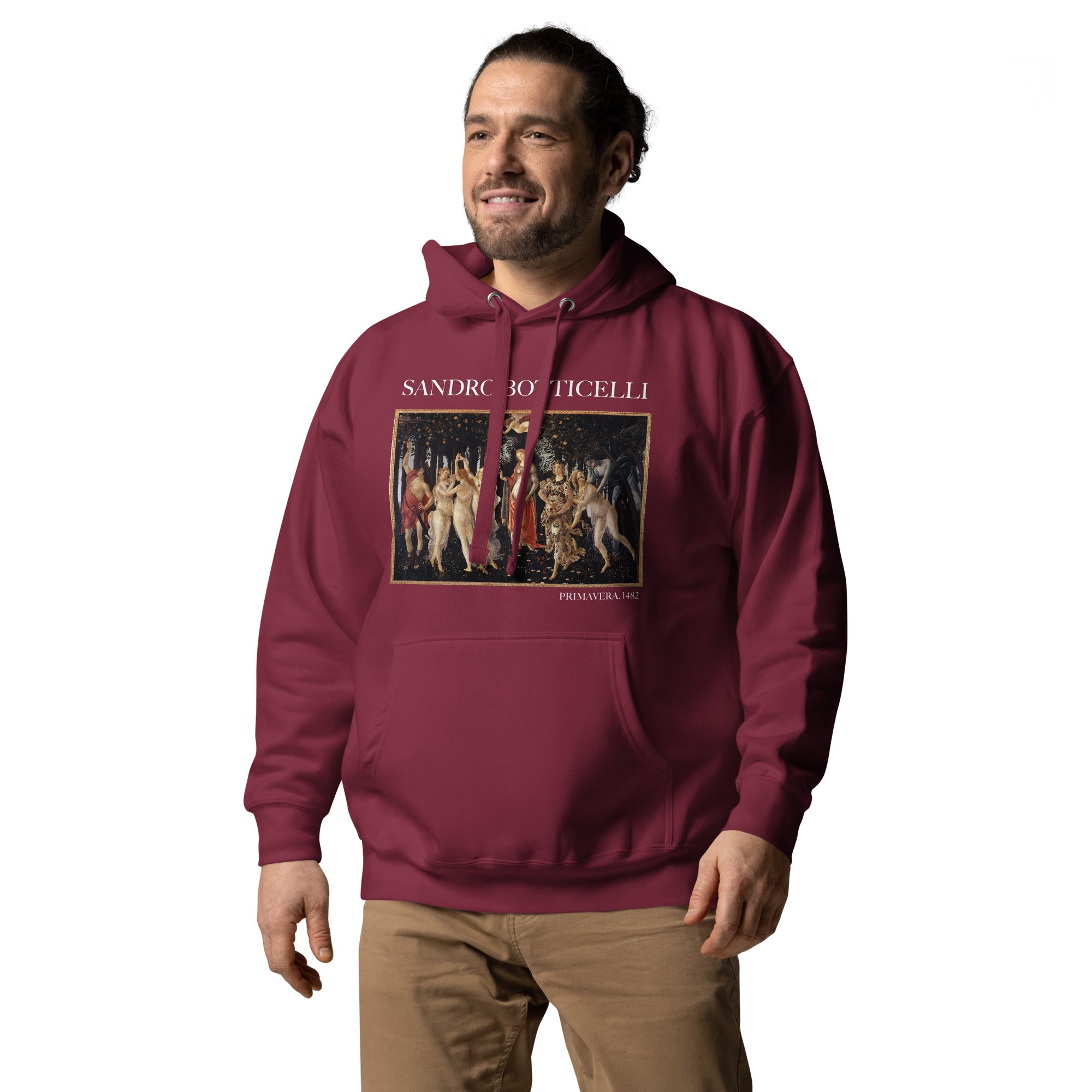 Kapuzenpullover mit berühmtem Gemälde „Primavera“ von Sandro Botticelli | Unisex-Kapuzenpullover mit Premium-Kunstmotiv