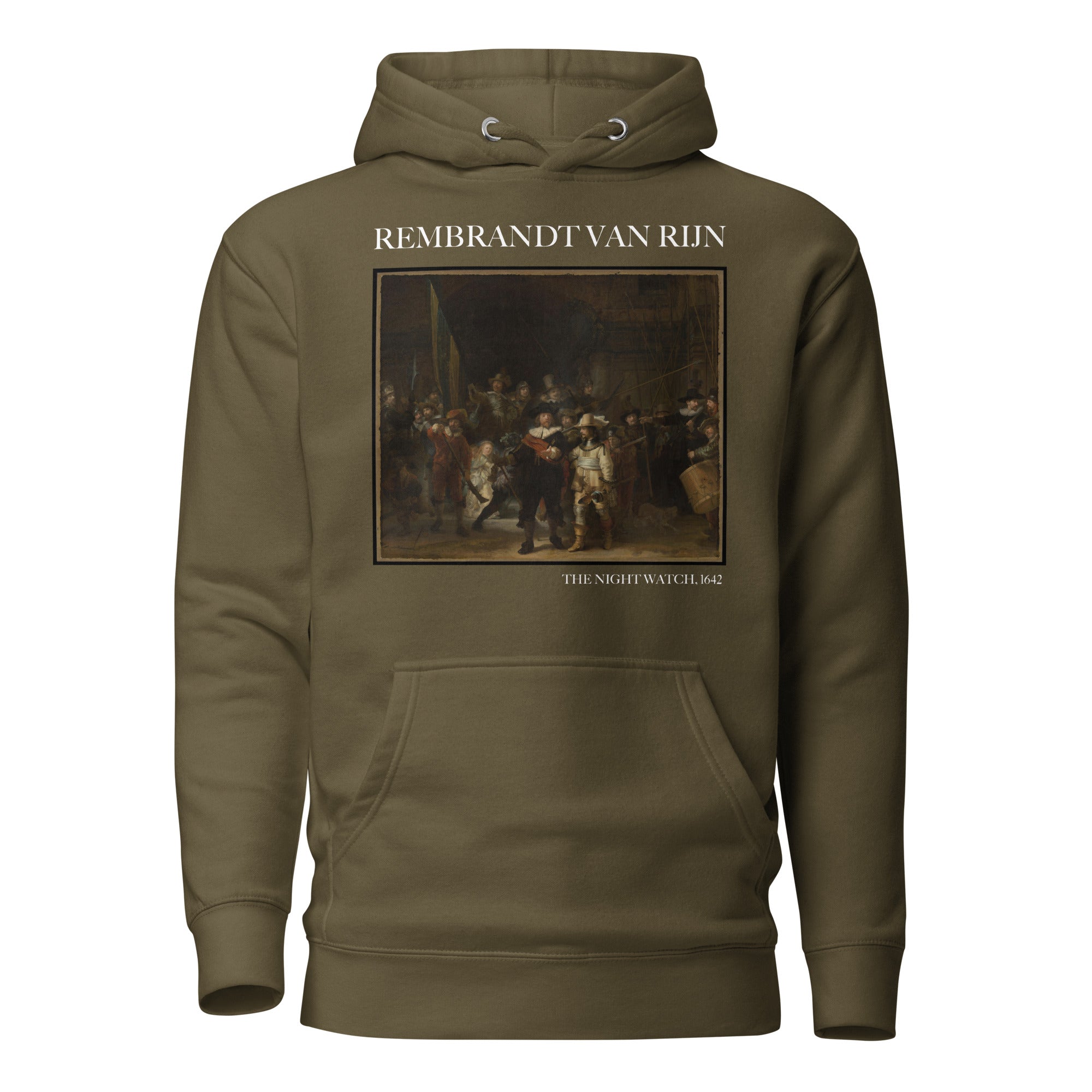 Rembrandt van Rijn 'Die Nachtwache' Berühmtes Gemälde Hoodie | Unisex Premium Kunst Hoodie