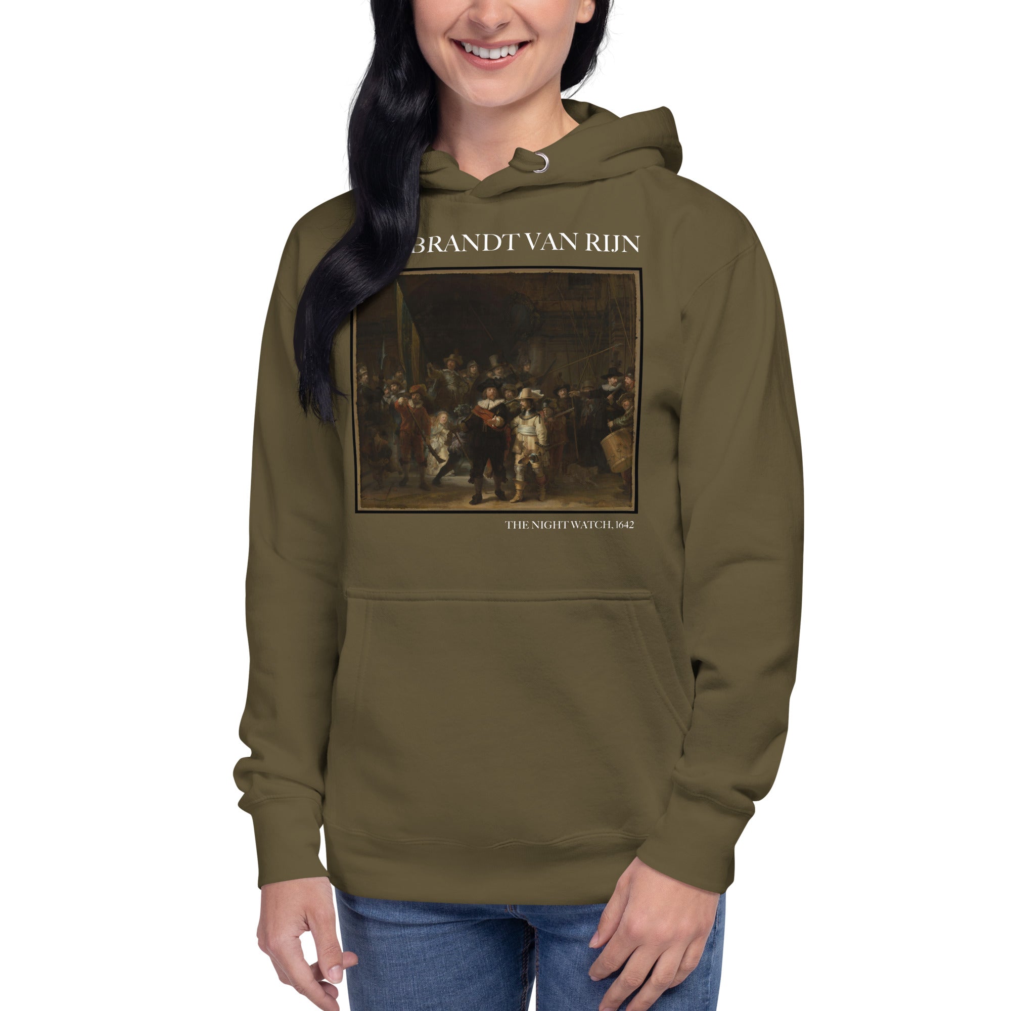 Rembrandt van Rijn 'Die Nachtwache' Berühmtes Gemälde Hoodie | Unisex Premium Kunst Hoodie