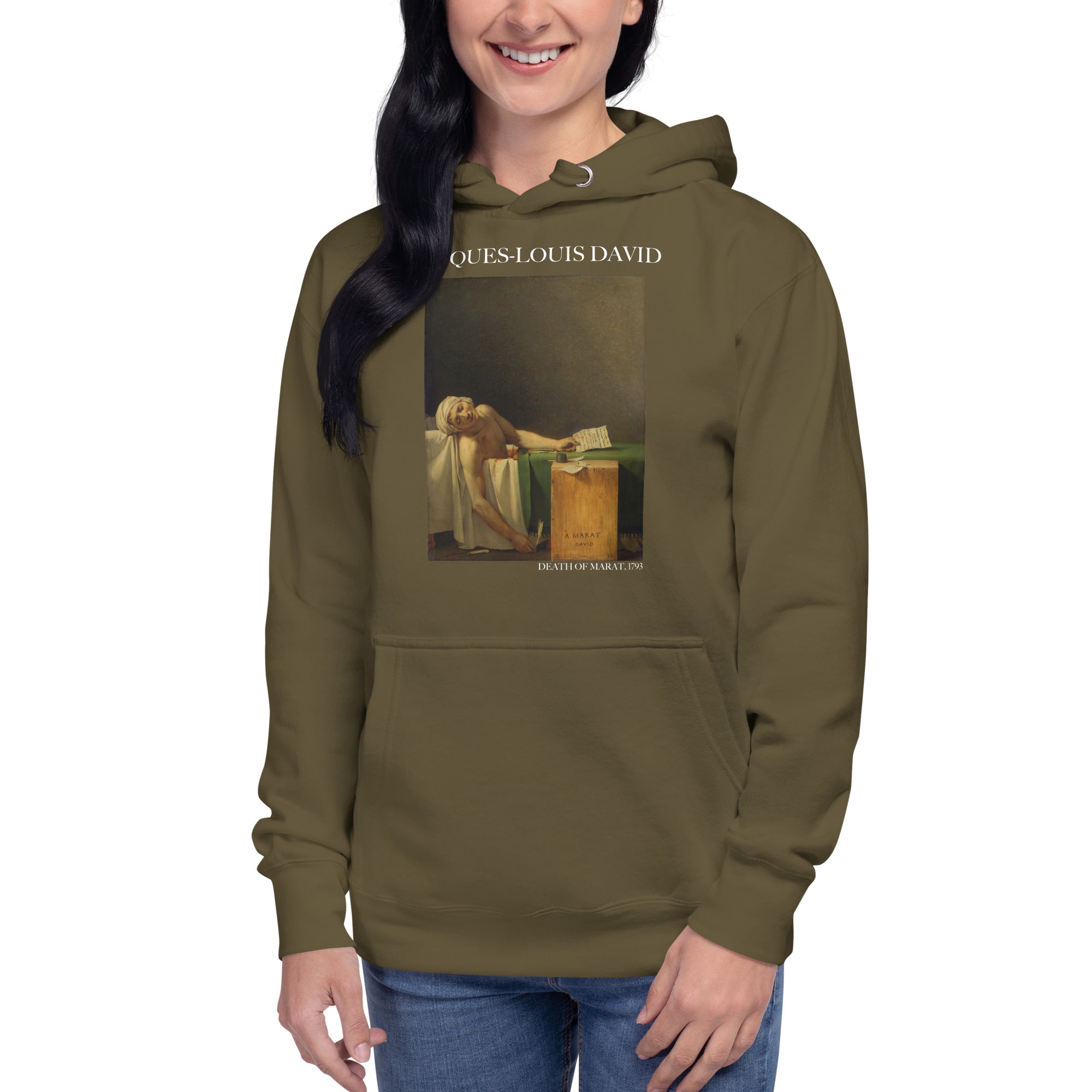 Jacques-Louis David Kapuzenpullover mit berühmtem Gemälde „Der Tod des Marat“ | Unisex Premium Kunst-Kapuzenpullover