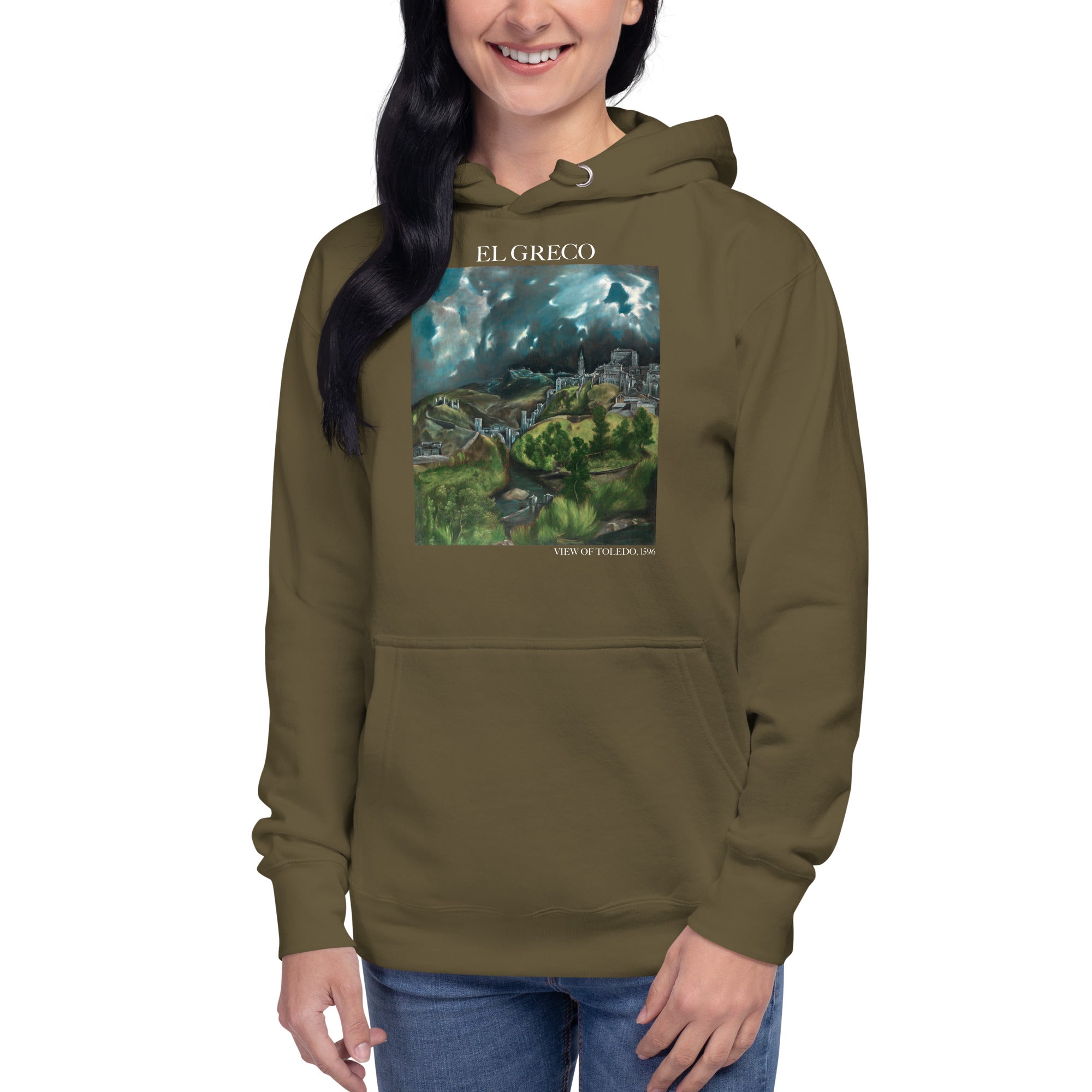 El Greco 'View of Toledo' Famous Painting Hoodie | Unisex Premium Art Hoodie