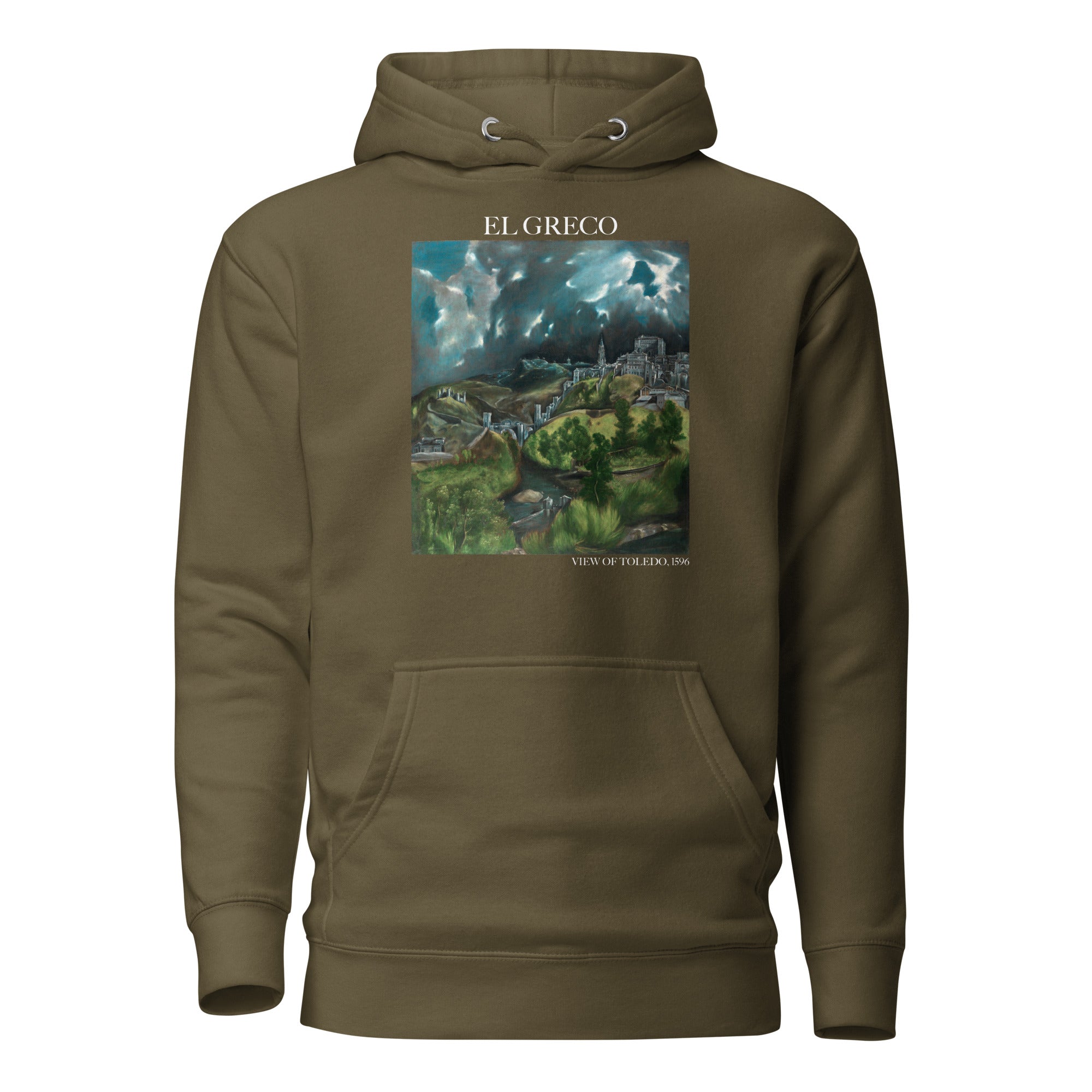 El Greco 'View of Toledo' Famous Painting Hoodie | Unisex Premium Art Hoodie