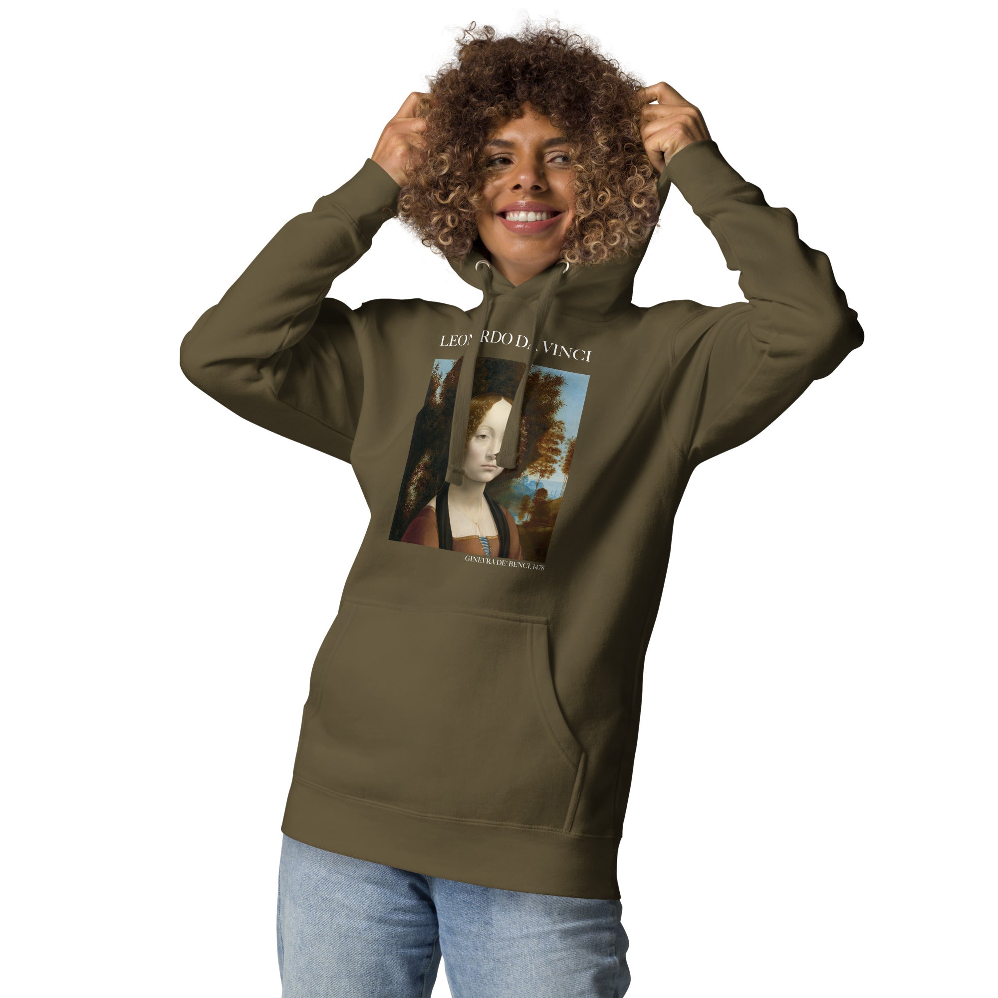 Leonardo da Vinci 'Ginevra de' Benci' Famous Painting Hoodie | Unisex Premium Art Hoodie