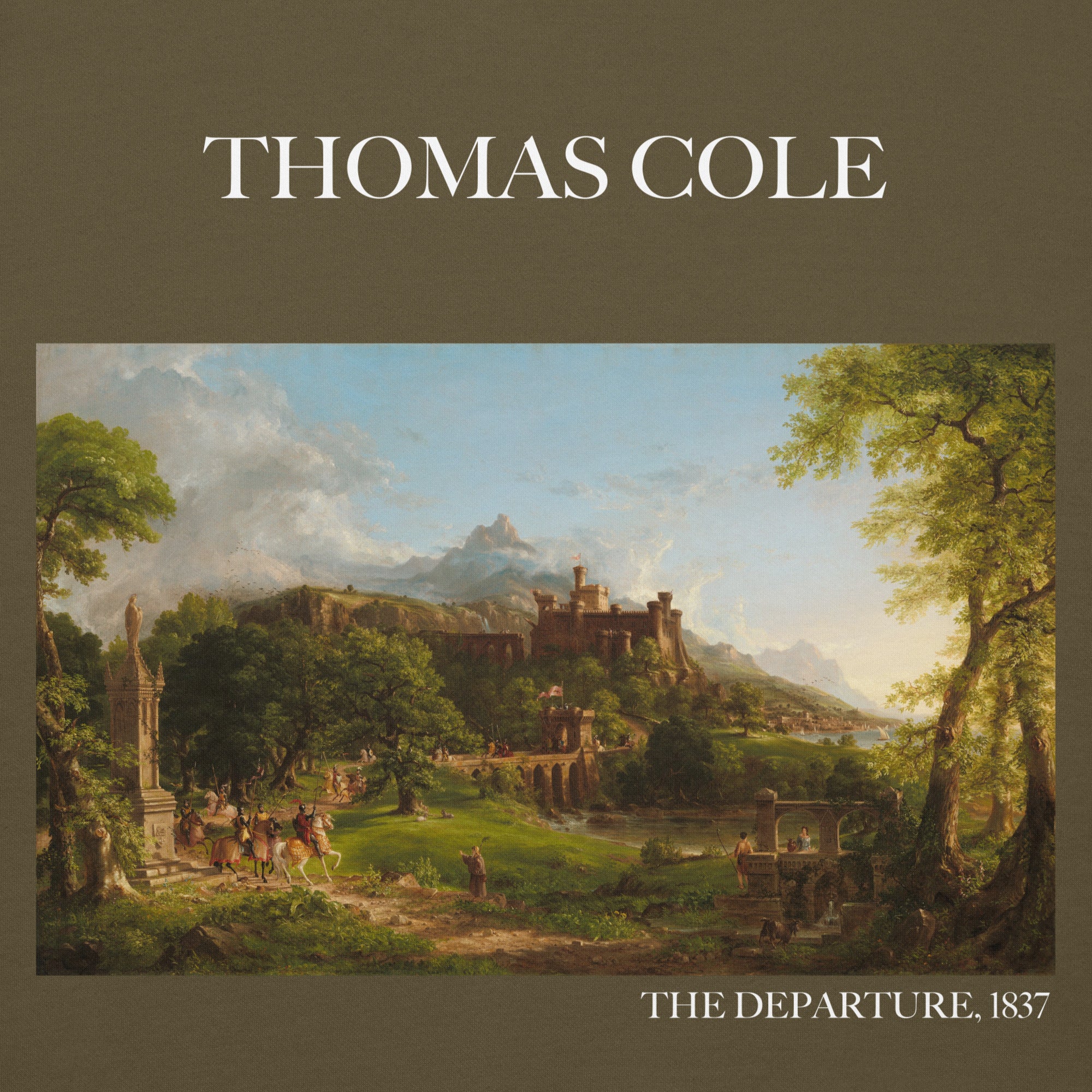Thomas Cole - Kapuzenpullover mit berühmtem Gemälde „The Departure“ | Unisex-Kapuzenpullover mit Premium-Kunstmotiv