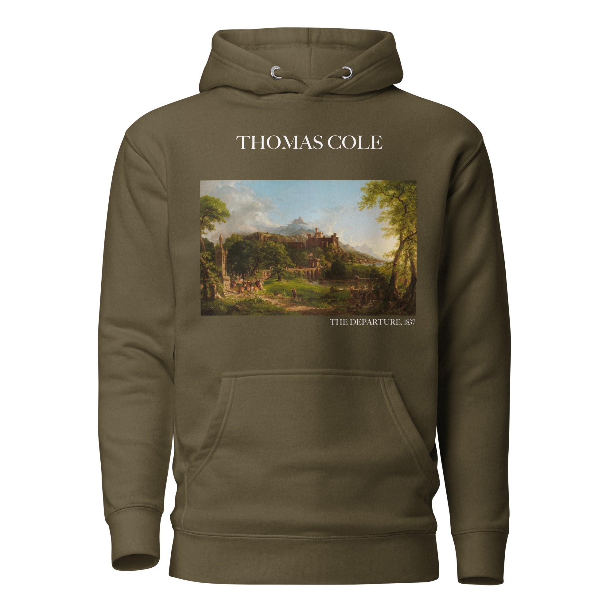 Thomas Cole - Kapuzenpullover mit berühmtem Gemälde „The Departure“ | Unisex-Kapuzenpullover mit Premium-Kunstmotiv