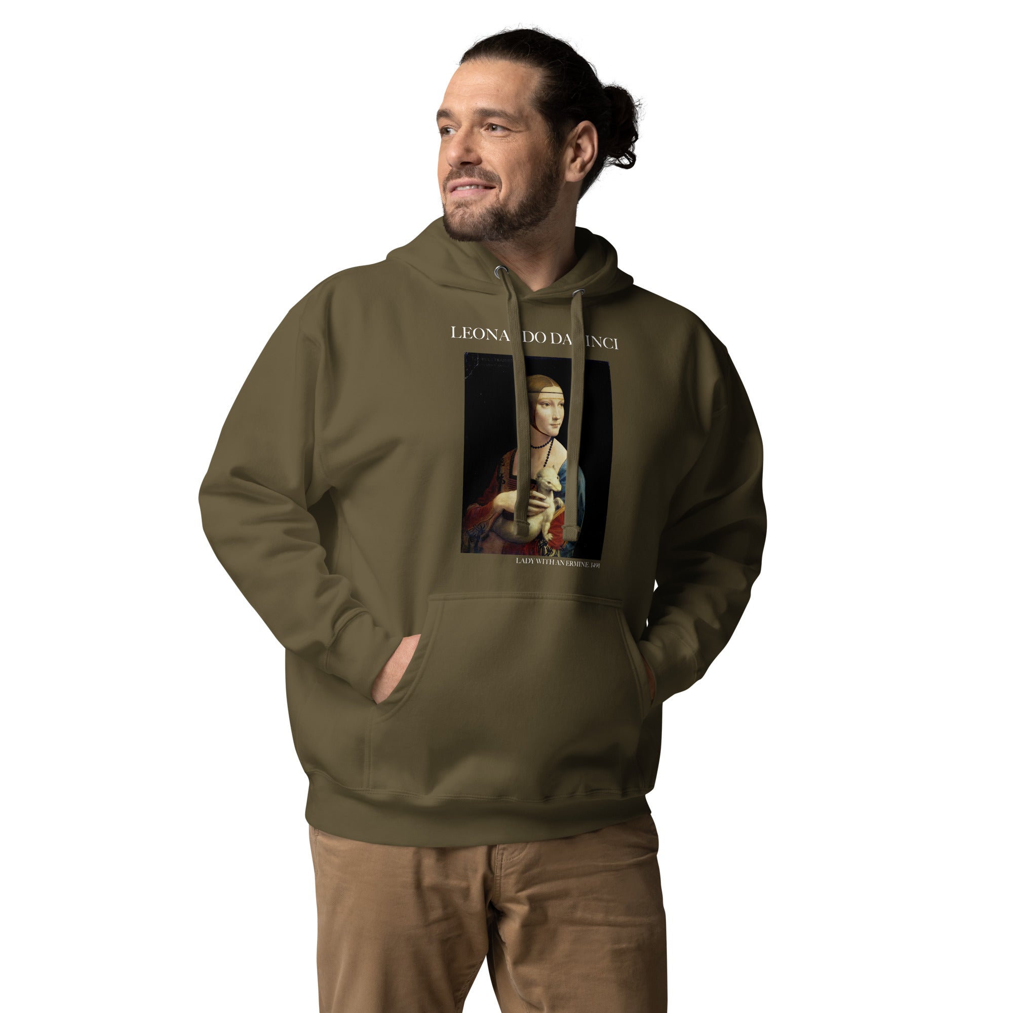 Leonardo da Vinci 'Lady with an Ermine' Famous Painting Hoodie | Unisex Premium Art Hoodie