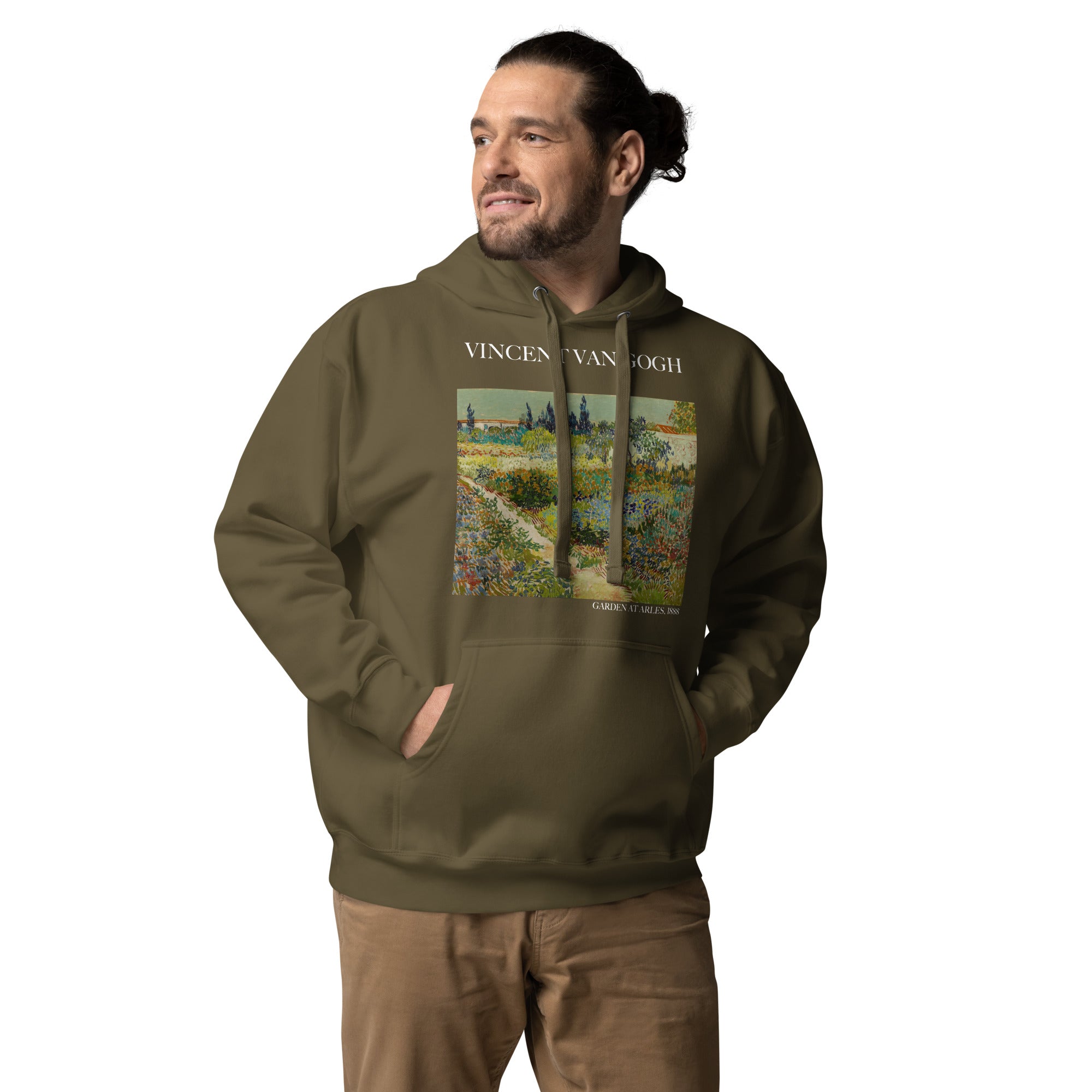 Kapuzenpullover mit berühmtem Gemälde „Garten in Arles“ von Vincent van Gogh | Unisex-Kapuzenpullover mit Premium-Kunstmotiv