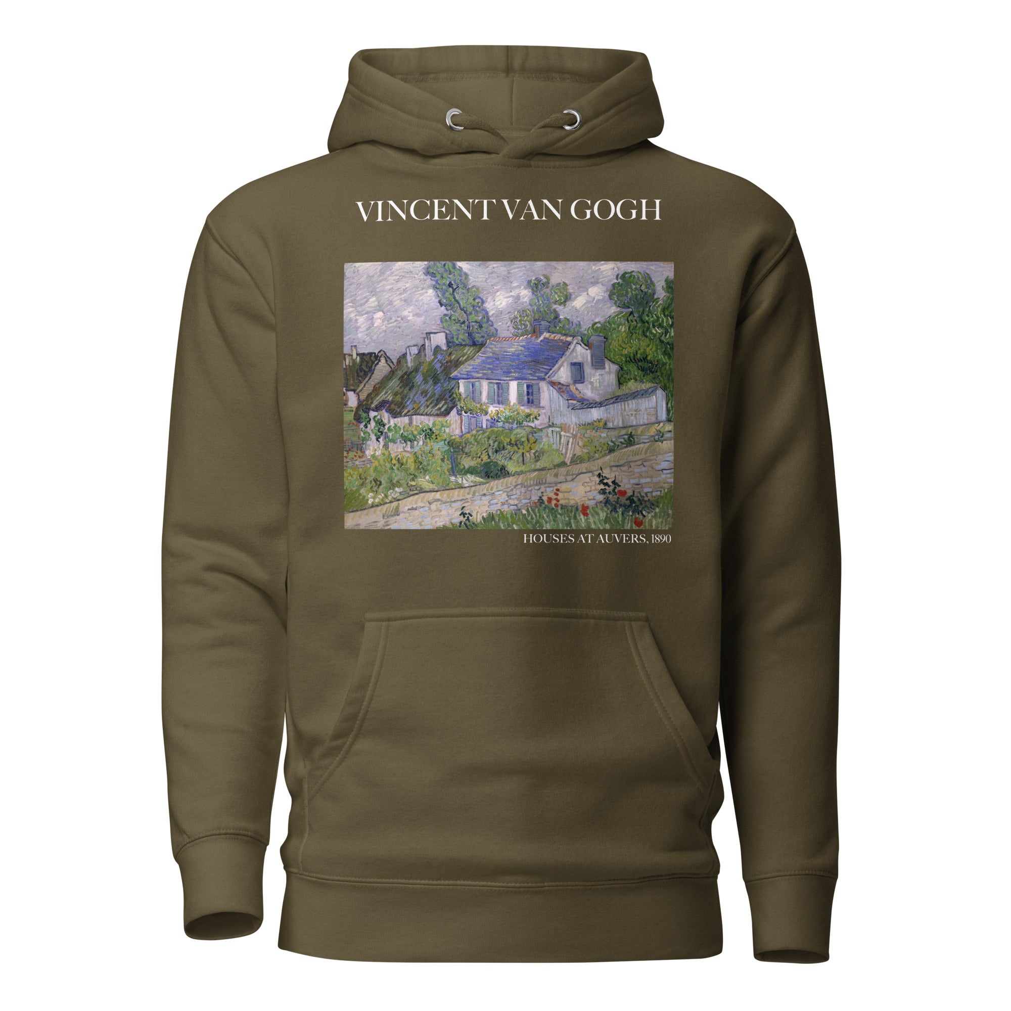 Kapuzenpullover mit berühmtem Gemälde „Häuser bei Auvers“ von Vincent van Gogh | Unisex-Kapuzenpullover mit Premium-Kunstmotiv