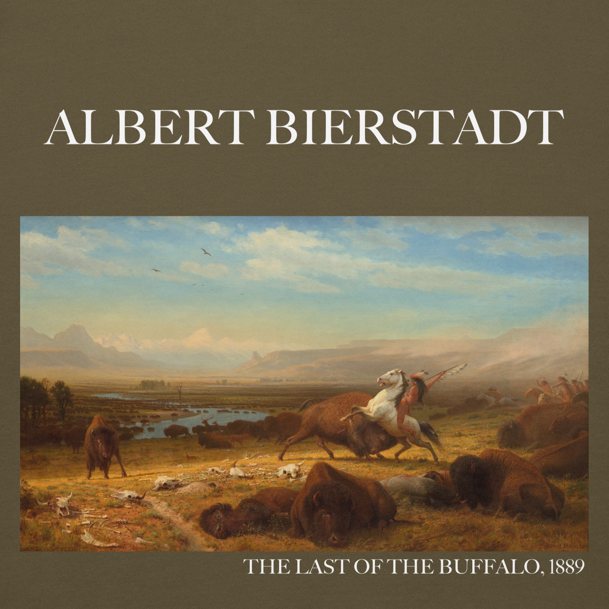 Albert Bierstadt 'The Last of the Buffalo' Famous Painting Hoodie | Unisex Premium Art Hoodie