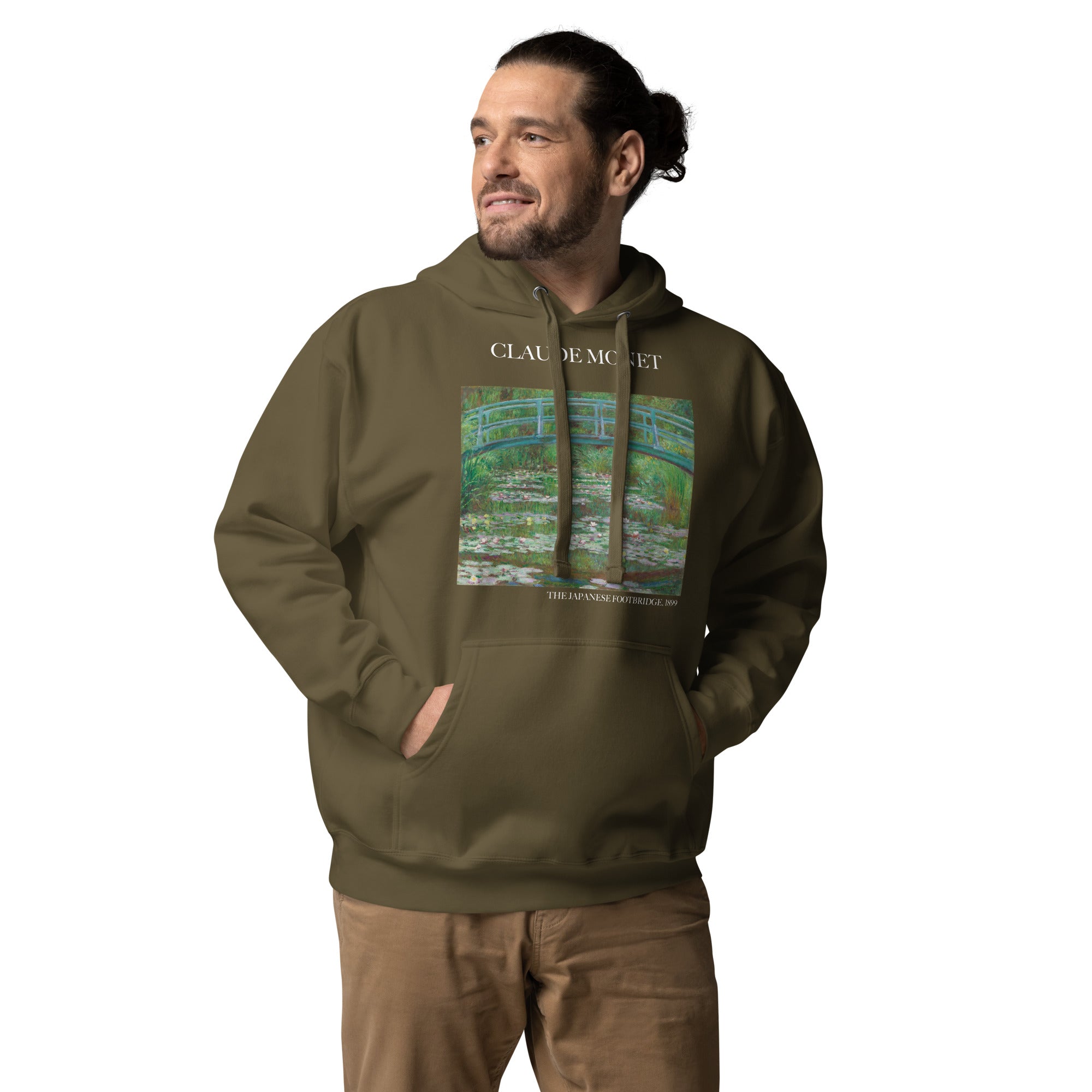 Claude Monet 'The Japanese Footbridge' Famous Painting Hoodie | Unisex Premium Art Hoodie