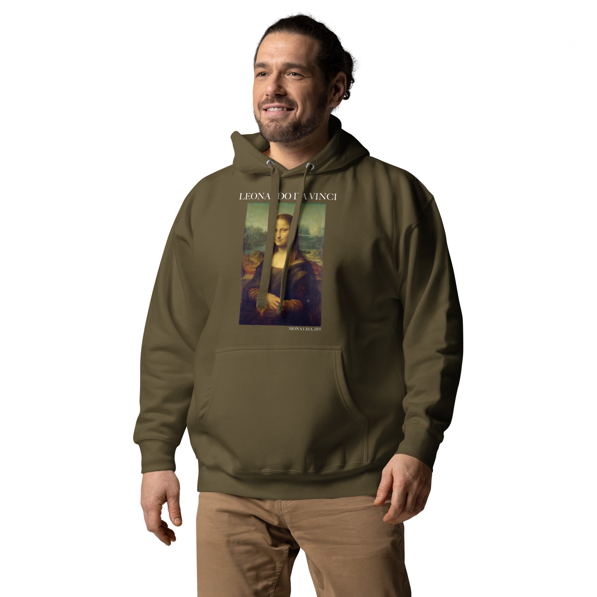 Kapuzenpullover mit berühmtem Gemälde „Mona Lisa“ von Leonardo da Vinci | Unisex-Kapuzenpullover mit Premium-Kunstmotiv