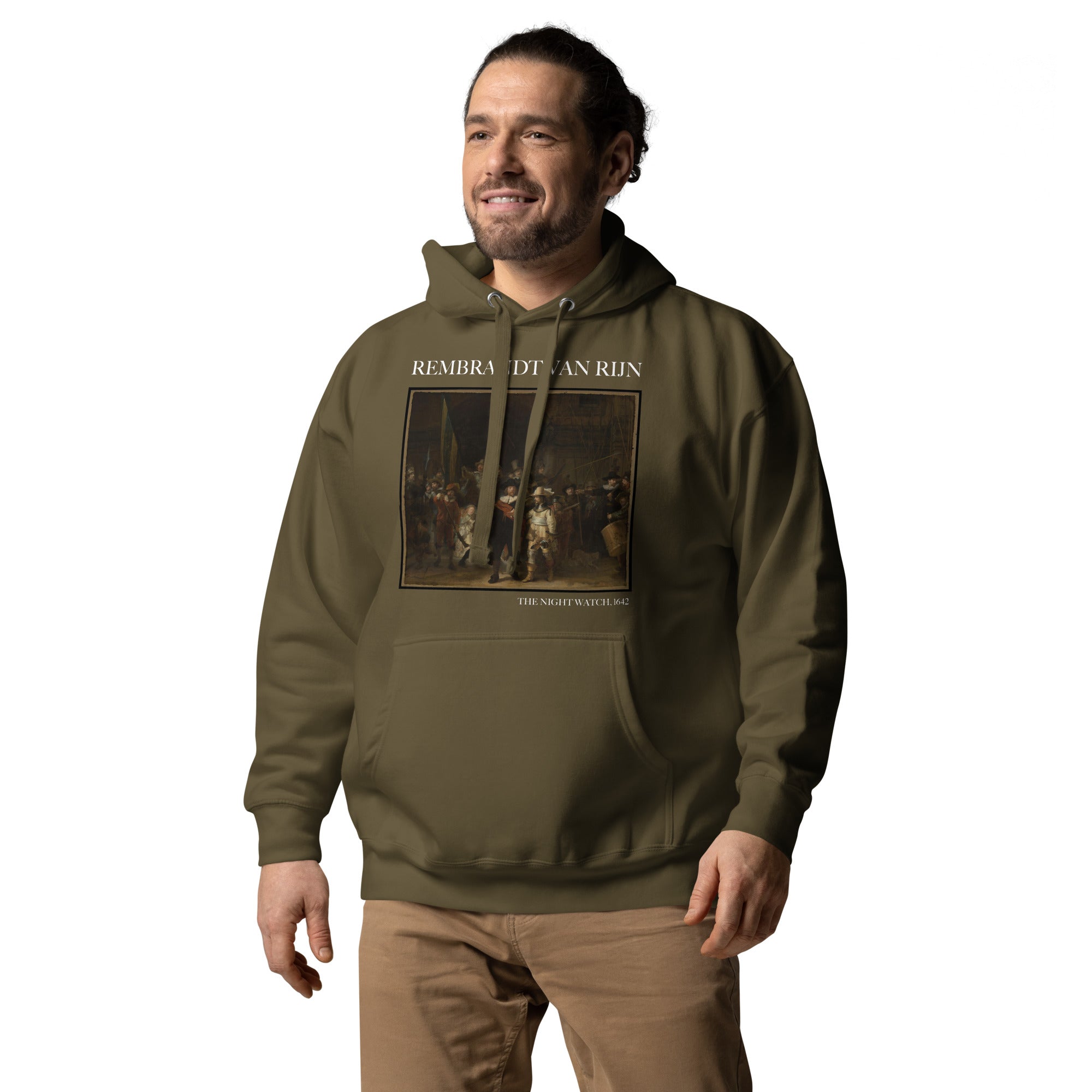 Rembrandt van Rijn 'Die Nachtwache' Berühmtes Gemälde Hoodie | Unisex Premium Kunst Hoodie