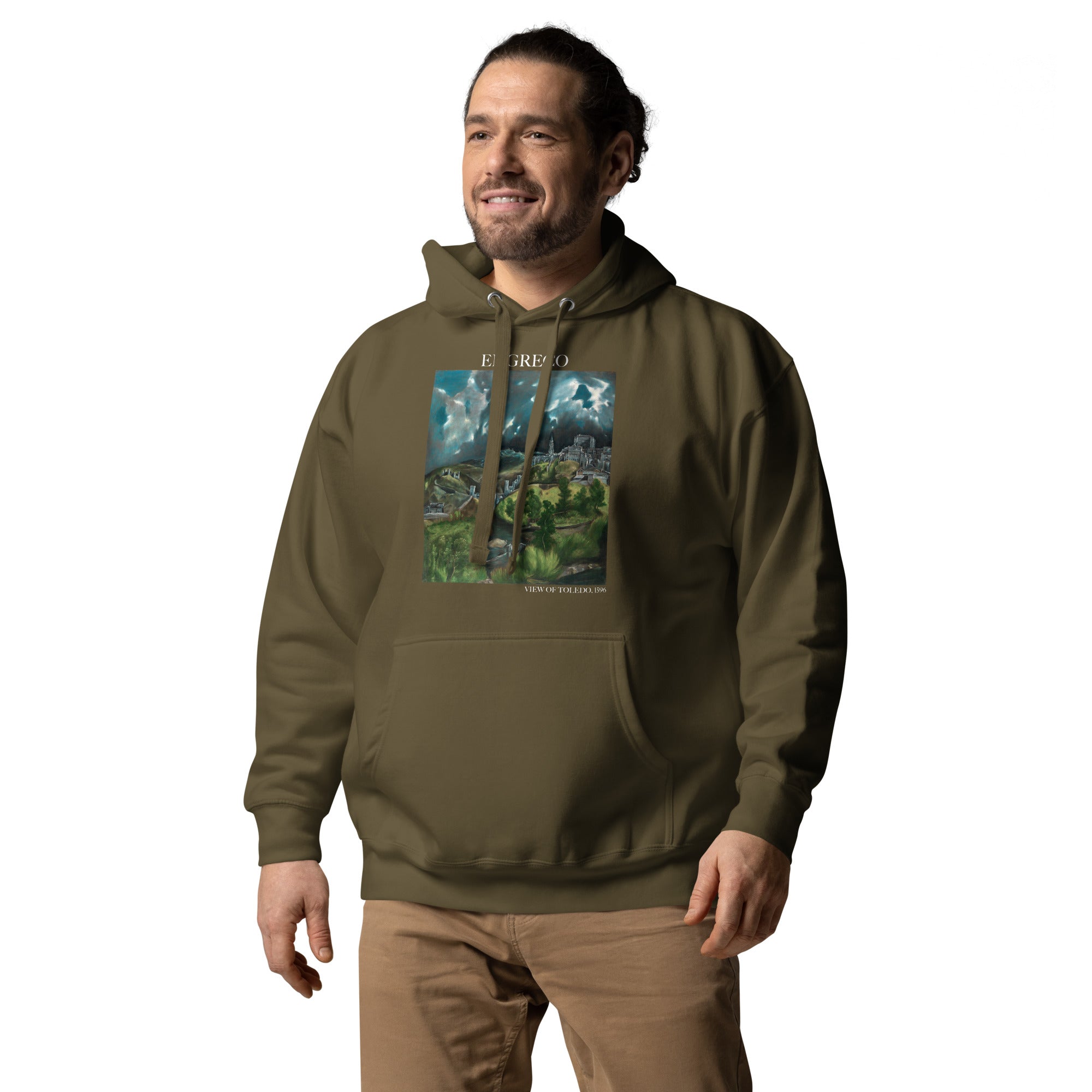 El Greco 'View of Toledo' Famous Painting Hoodie | Unisex Premium Art Hoodie