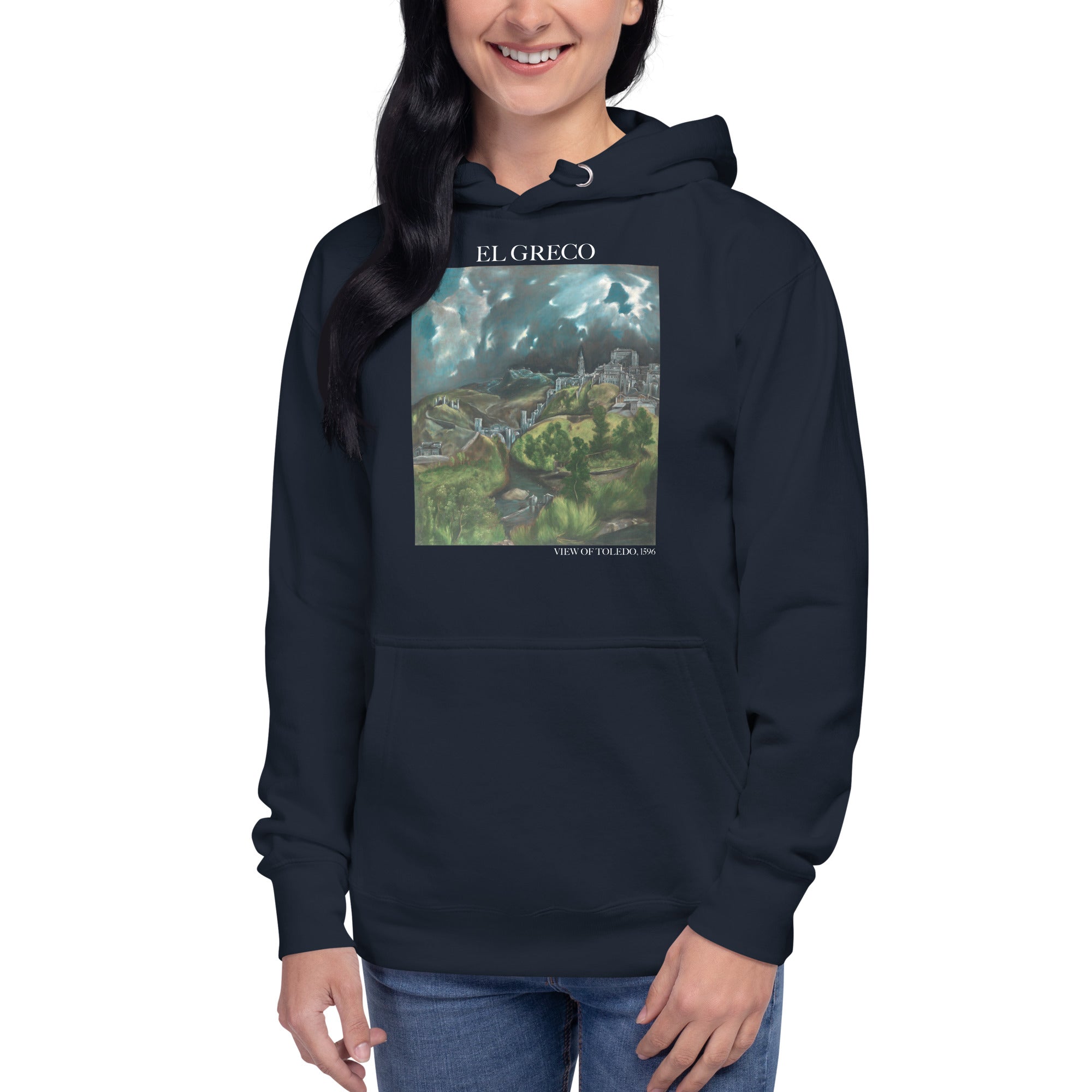 El Greco 'View of Toledo' Famous Painting Hoodie | Unisex Premium Art Hoodie