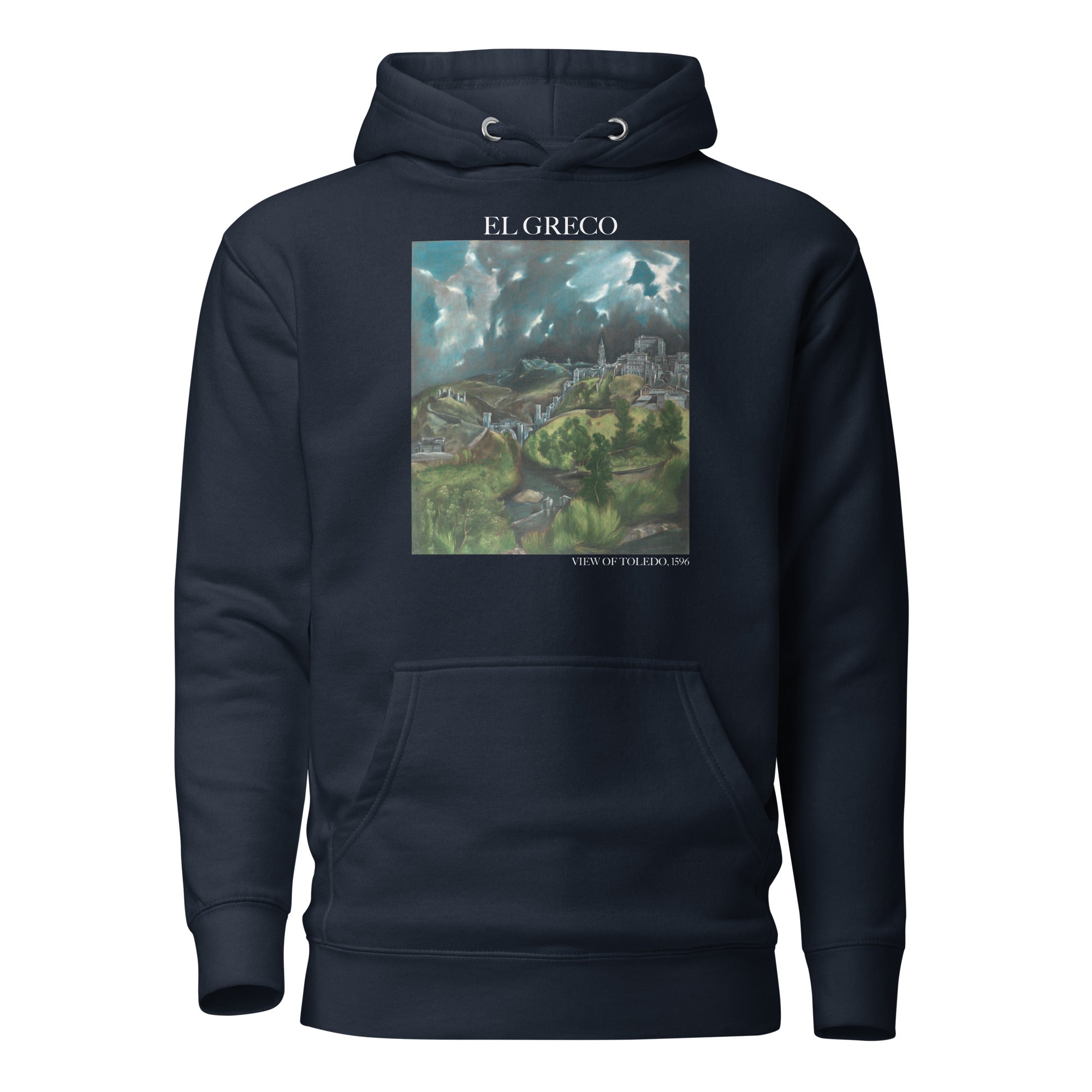 El Greco 'View of Toledo' Famous Painting Hoodie | Unisex Premium Art Hoodie