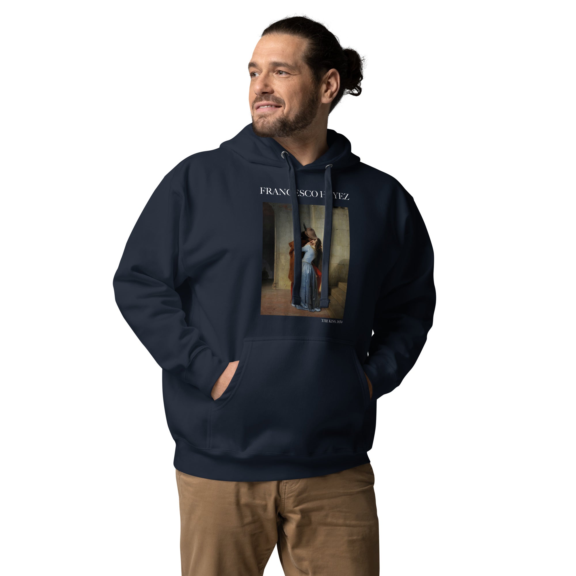 Kapuzenpullover mit berühmtem Gemälde „Der Kuss“ von Francesco Hayez | Unisex-Kapuzenpullover mit Premium-Kunstmotiv