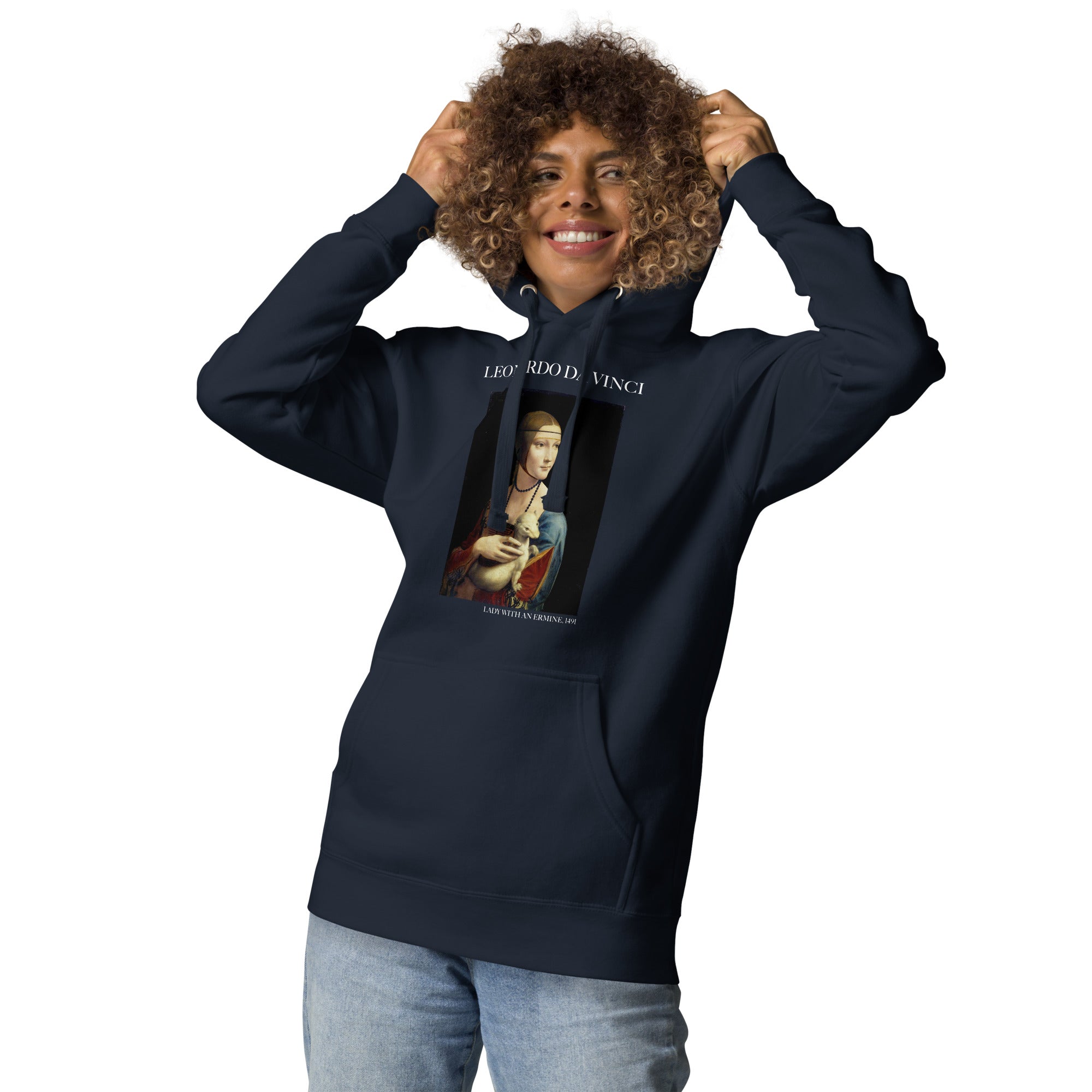 Leonardo da Vinci 'Lady with an Ermine' Famous Painting Hoodie | Unisex Premium Art Hoodie