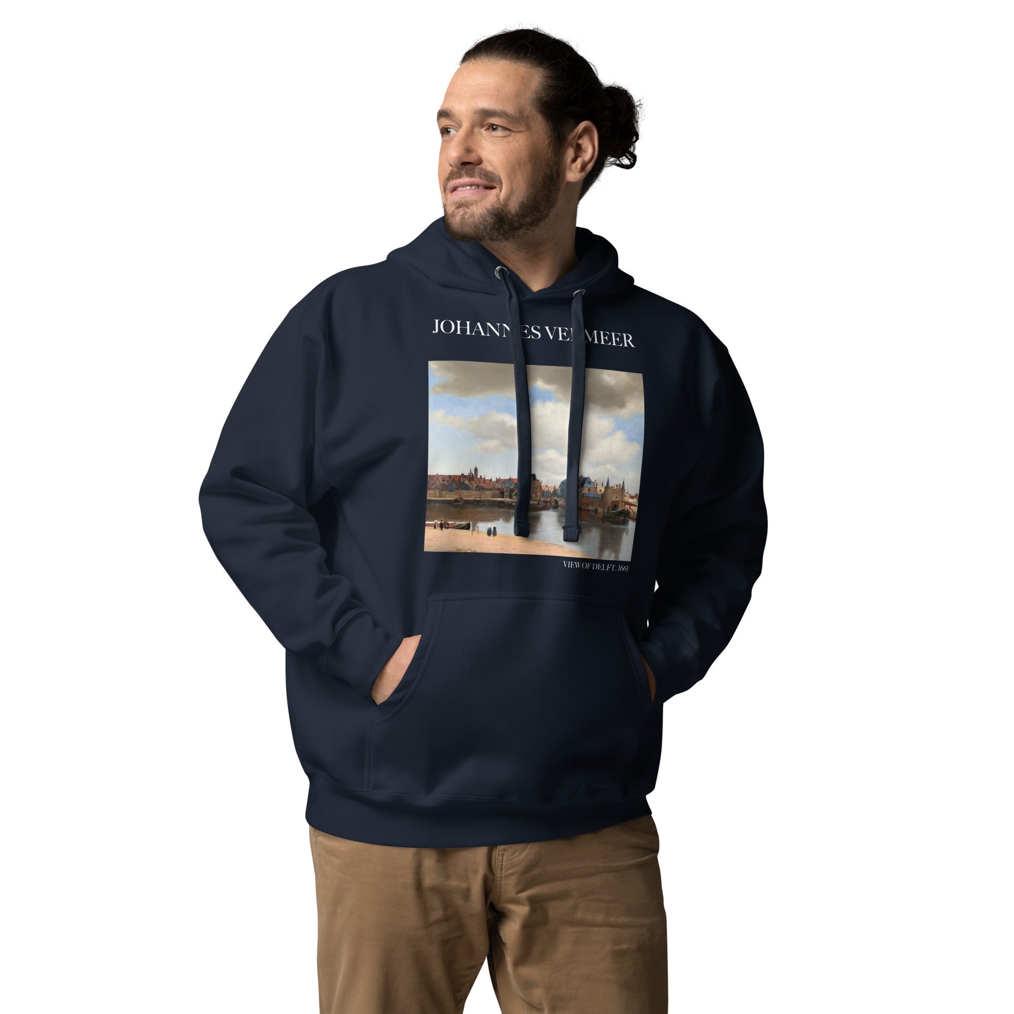 Johannes Vermeer 'Blick auf Delft' Berühmtes Gemälde Hoodie | Unisex Premium Kunst Hoodie