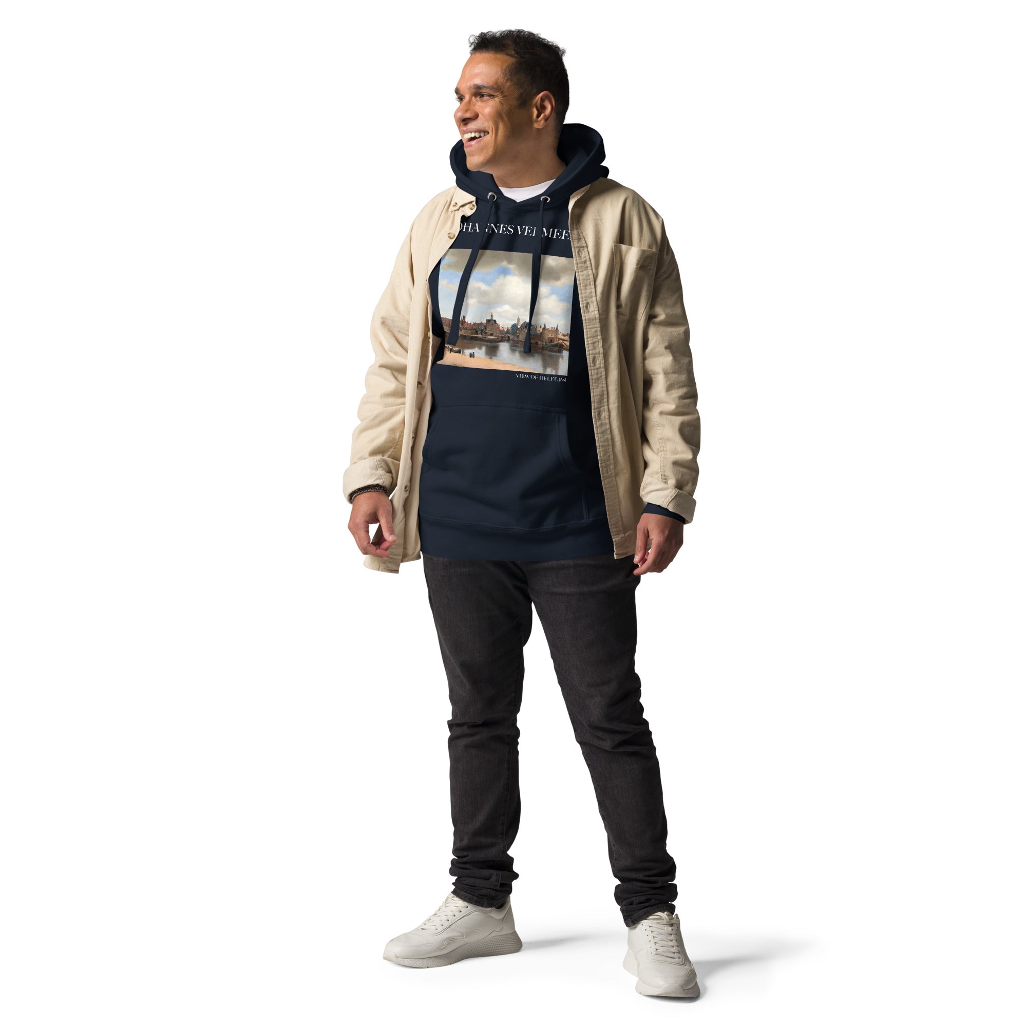 Johannes Vermeer 'Blick auf Delft' Berühmtes Gemälde Hoodie | Unisex Premium Kunst Hoodie