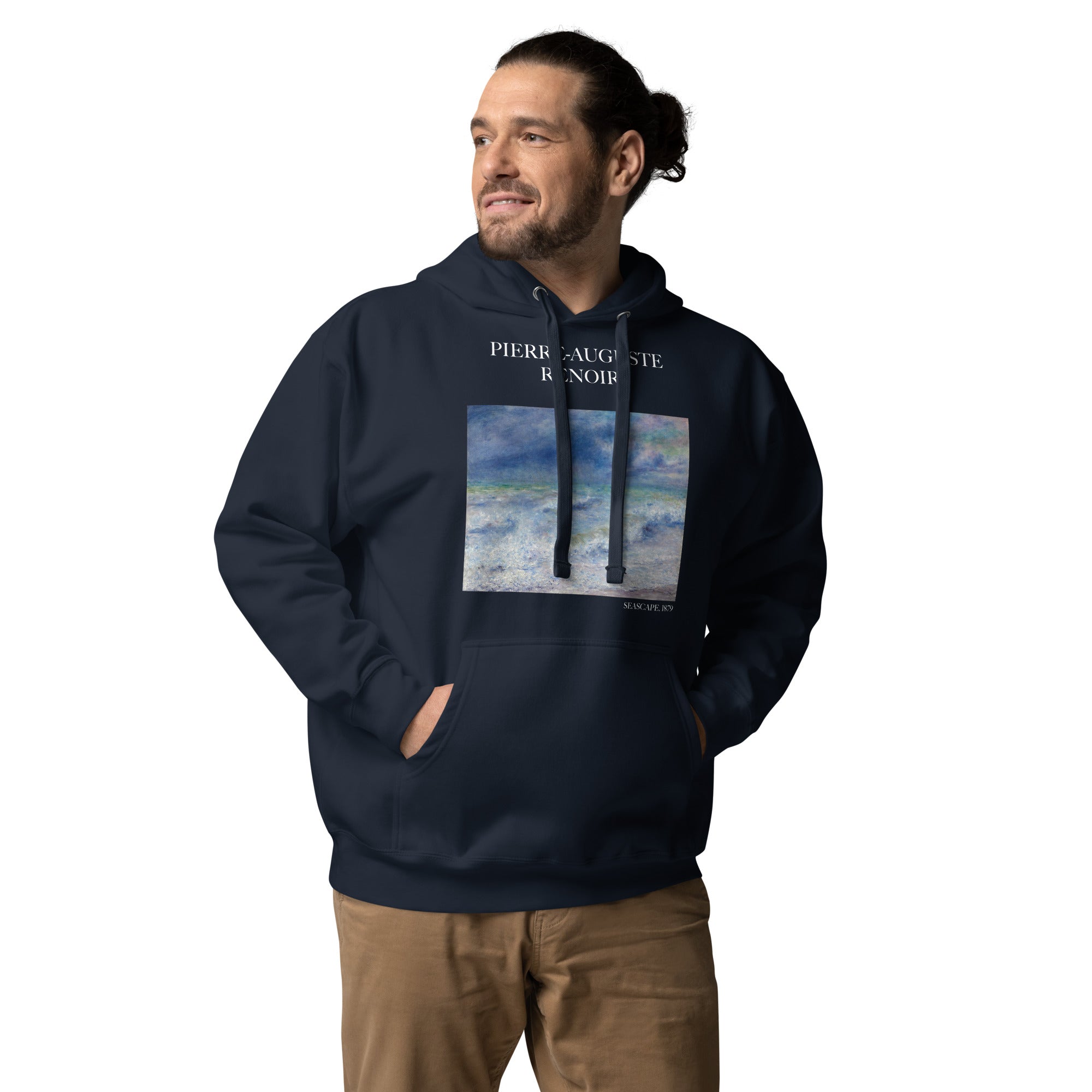 Kapuzenpullover mit berühmtem Gemälde „Meereslandschaft“ von Pierre-Auguste Renoir | Unisex-Kapuzenpullover mit Premium-Kunstmotiv