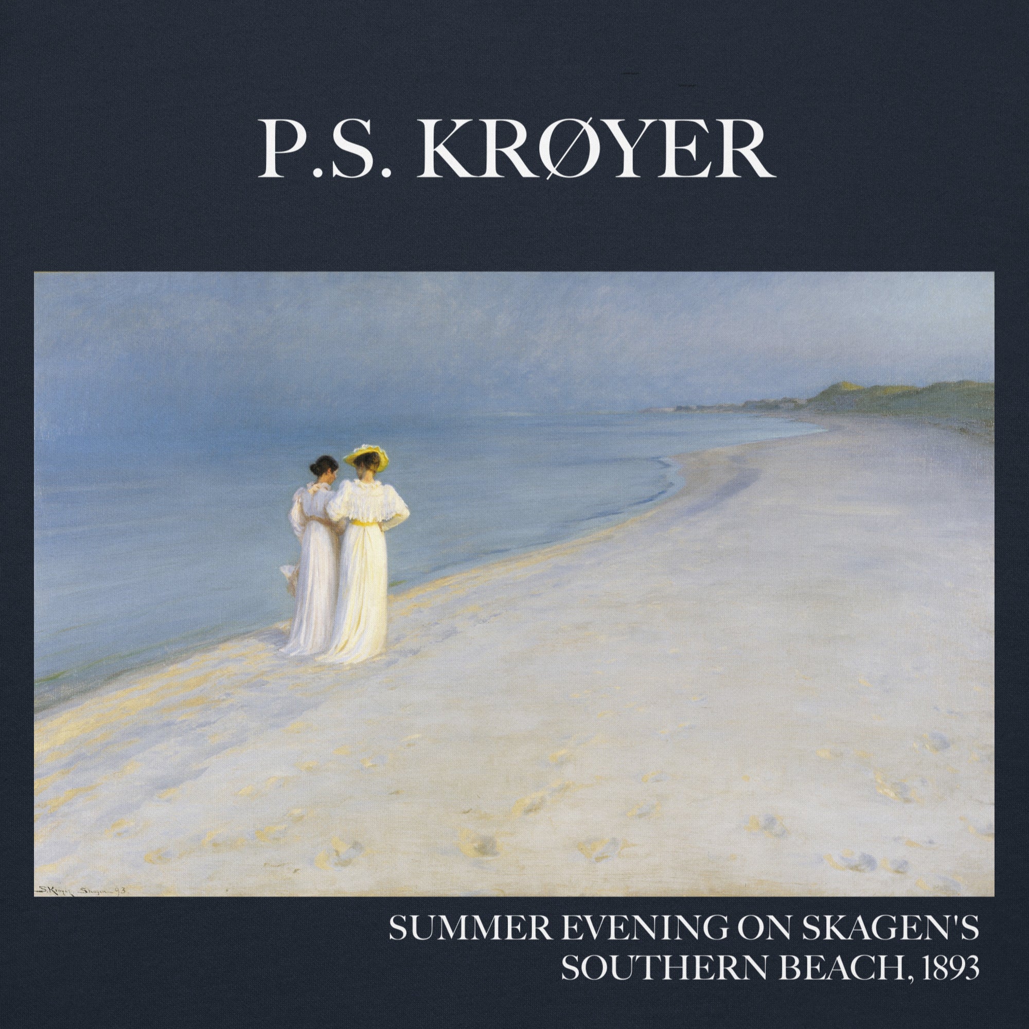 P.S. Krøyer 'Summer Evening on Skagen's Southern Beach' Famous Painting Hoodie | Unisex Premium Art Hoodie