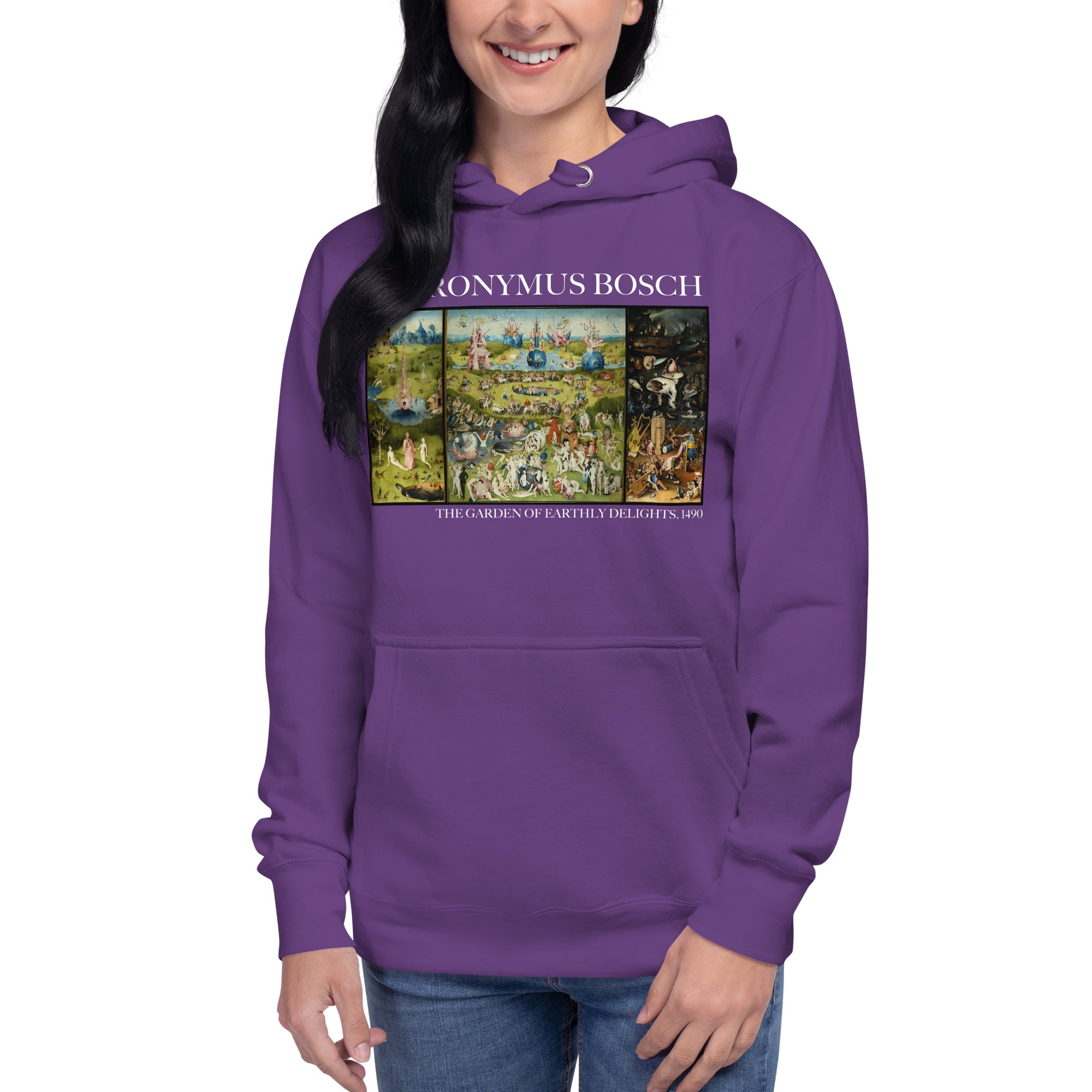 Kapuzenpullover mit berühmtem Gemälde „Der Garten der Lüste“ von Hieronymus Bosch | Unisex-Kapuzenpullover mit Premium-Kunstmotiv