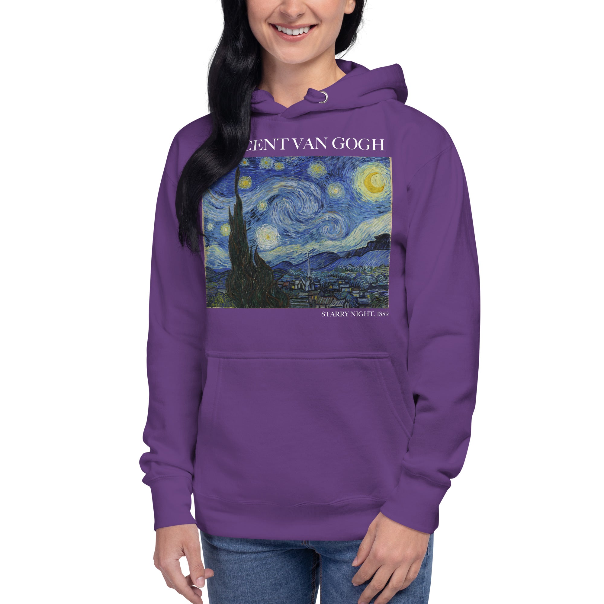 Kapuzenpullover mit berühmtem Gemälde „Sternennacht“ von Vincent van Gogh | Unisex-Kapuzenpullover mit Premium-Kunstmotiv