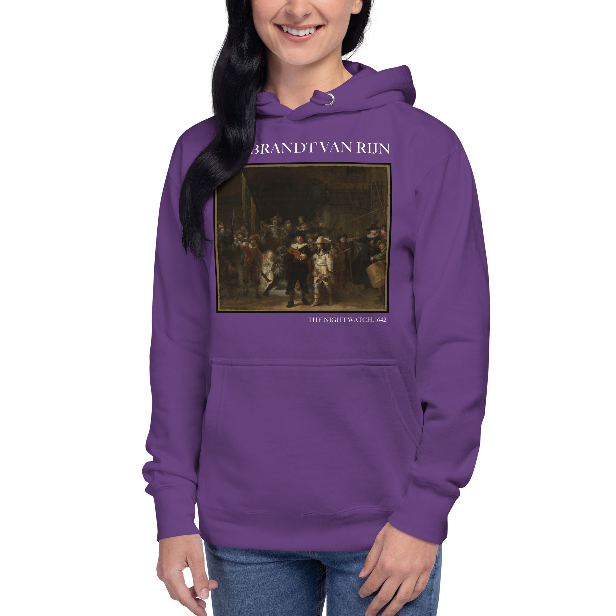 Rembrandt van Rijn 'Die Nachtwache' Berühmtes Gemälde Hoodie | Unisex Premium Kunst Hoodie