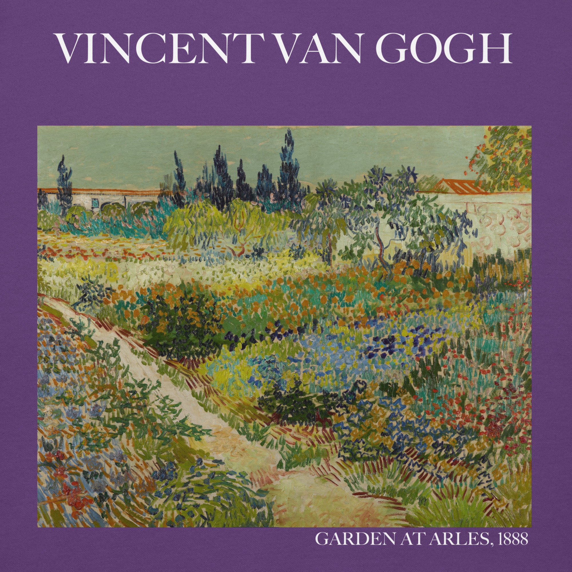 Kapuzenpullover mit berühmtem Gemälde „Garten in Arles“ von Vincent van Gogh | Unisex-Kapuzenpullover mit Premium-Kunstmotiv