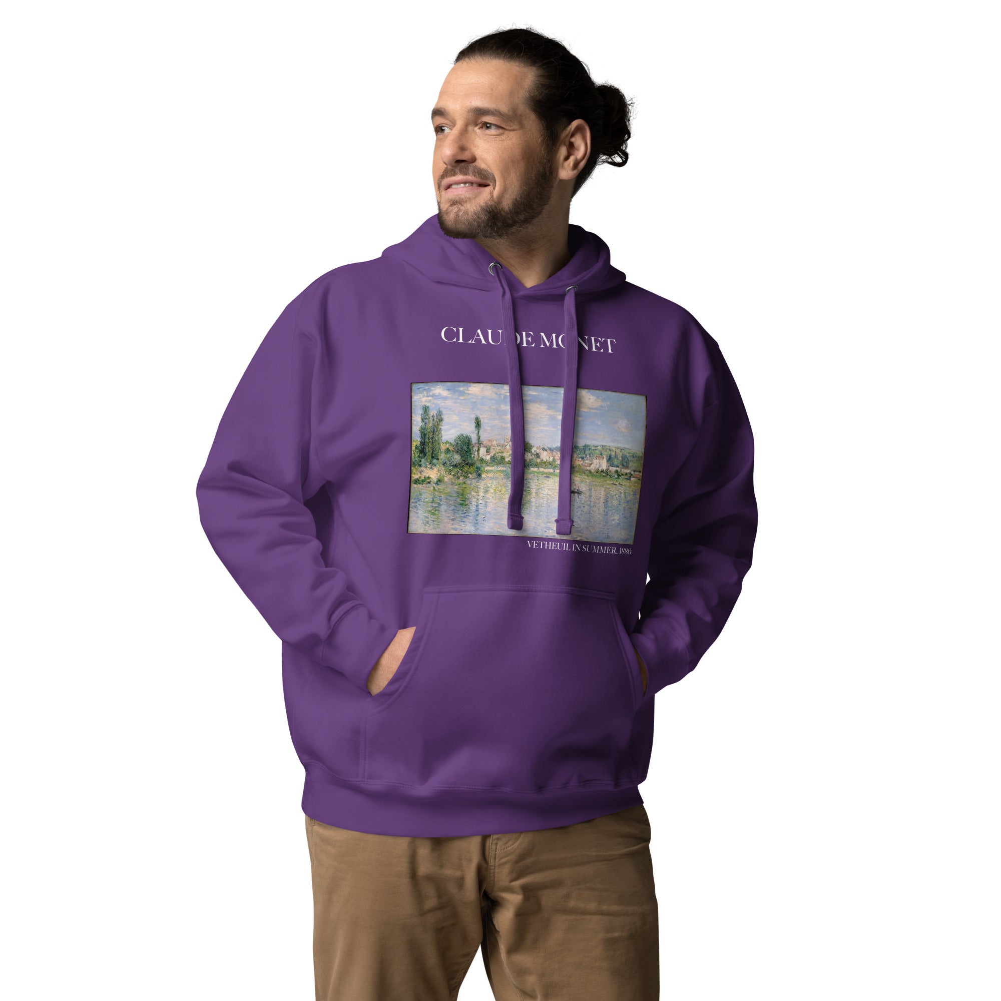 Claude Monet „Vetheuil im Sommer“ Berühmtes Gemälde Hoodie | Unisex Premium Kunst Hoodie