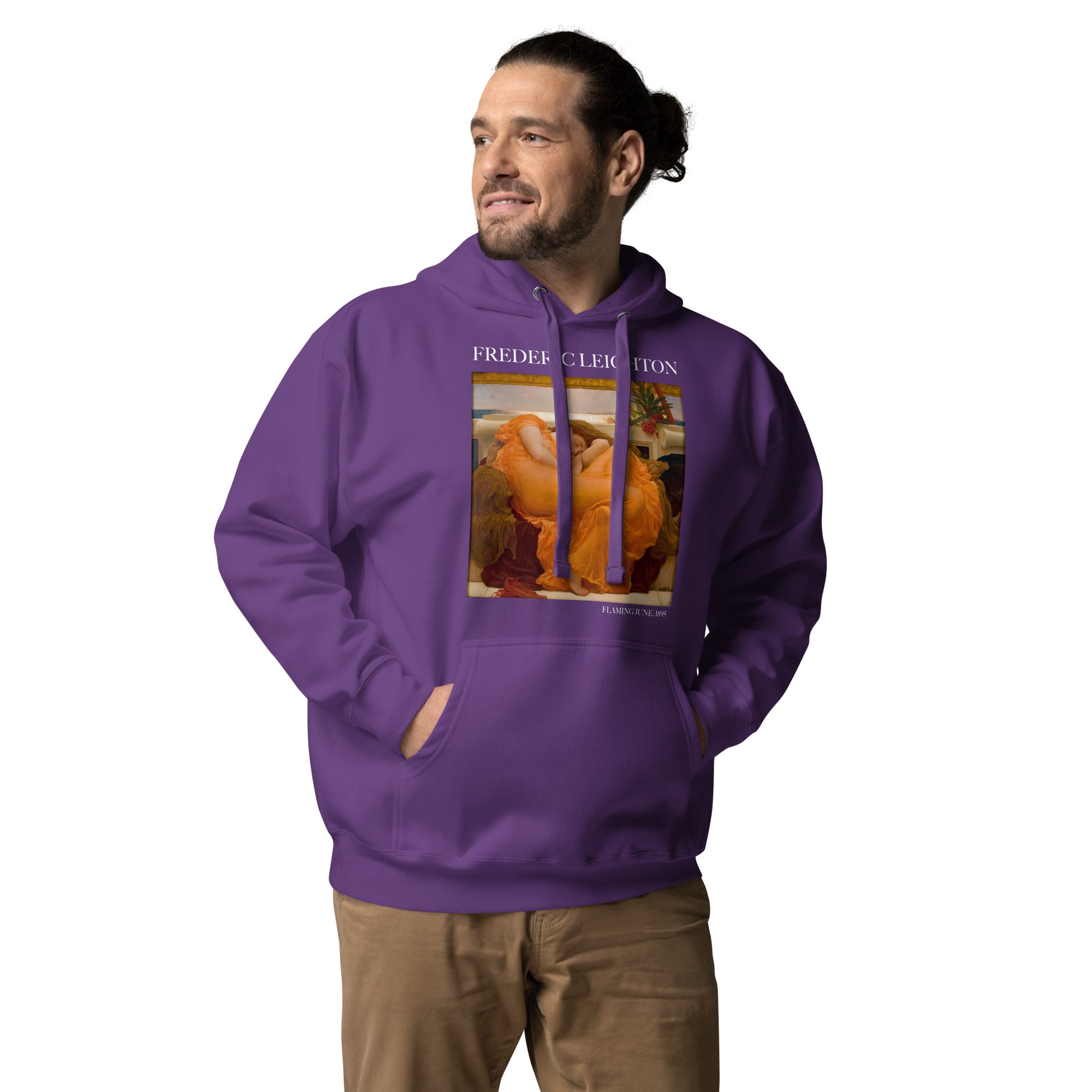 Kapuzenpullover mit berühmtem Gemälde „Flaming June“ von Frederic Leighton | Unisex-Kapuzenpullover mit Premium-Kunstmotiv