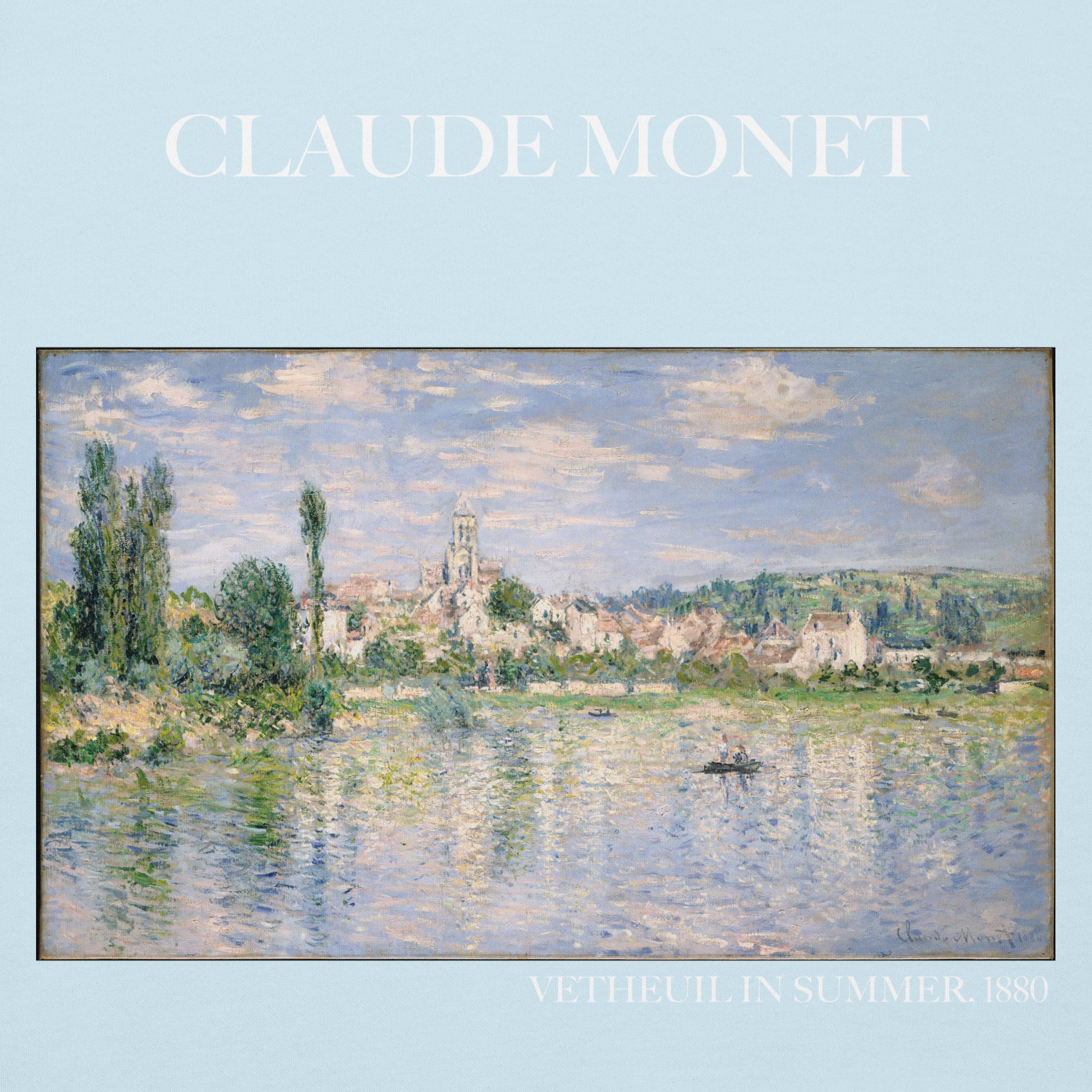 Claude Monet „Vetheuil im Sommer“ Berühmtes Gemälde Hoodie | Unisex Premium Kunst Hoodie