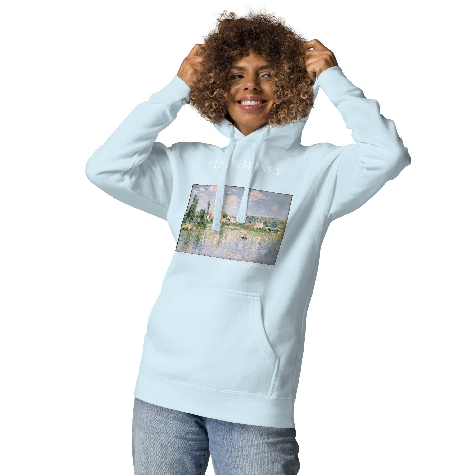 Claude Monet „Vetheuil im Sommer“ Berühmtes Gemälde Hoodie | Unisex Premium Kunst Hoodie