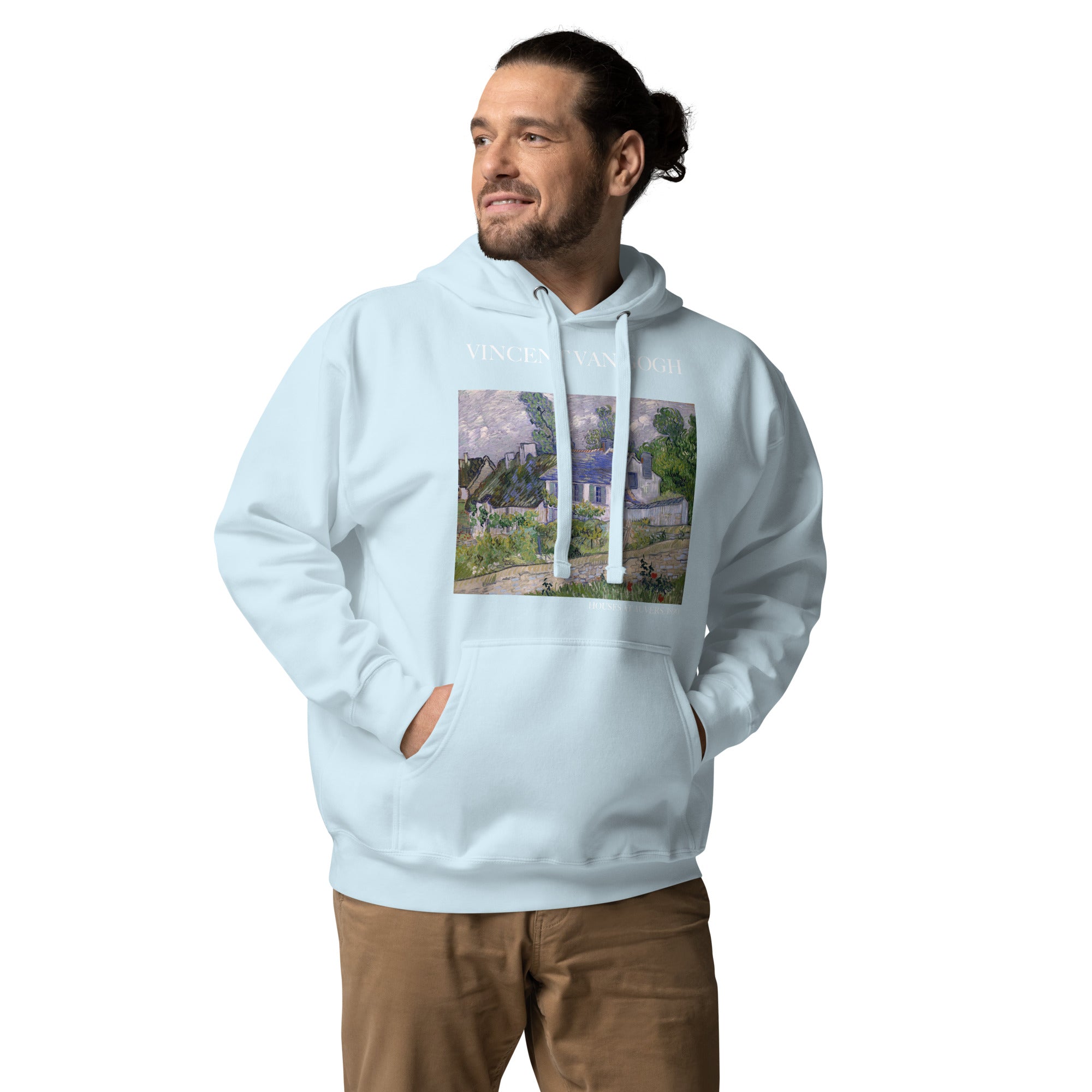 Kapuzenpullover mit berühmtem Gemälde „Häuser bei Auvers“ von Vincent van Gogh | Unisex-Kapuzenpullover mit Premium-Kunstmotiv