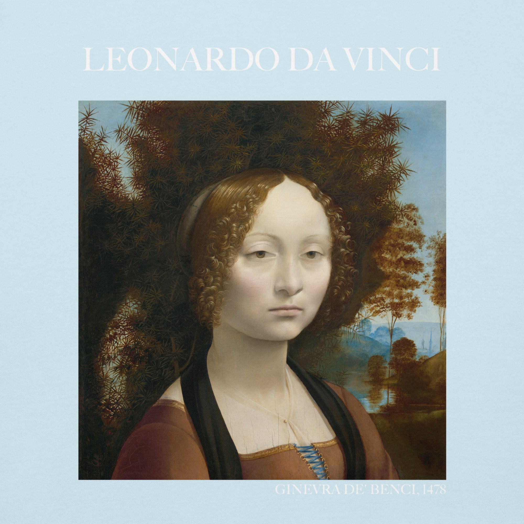 Leonardo da Vinci 'Ginevra de' Benci' Famous Painting Hoodie | Unisex Premium Art Hoodie