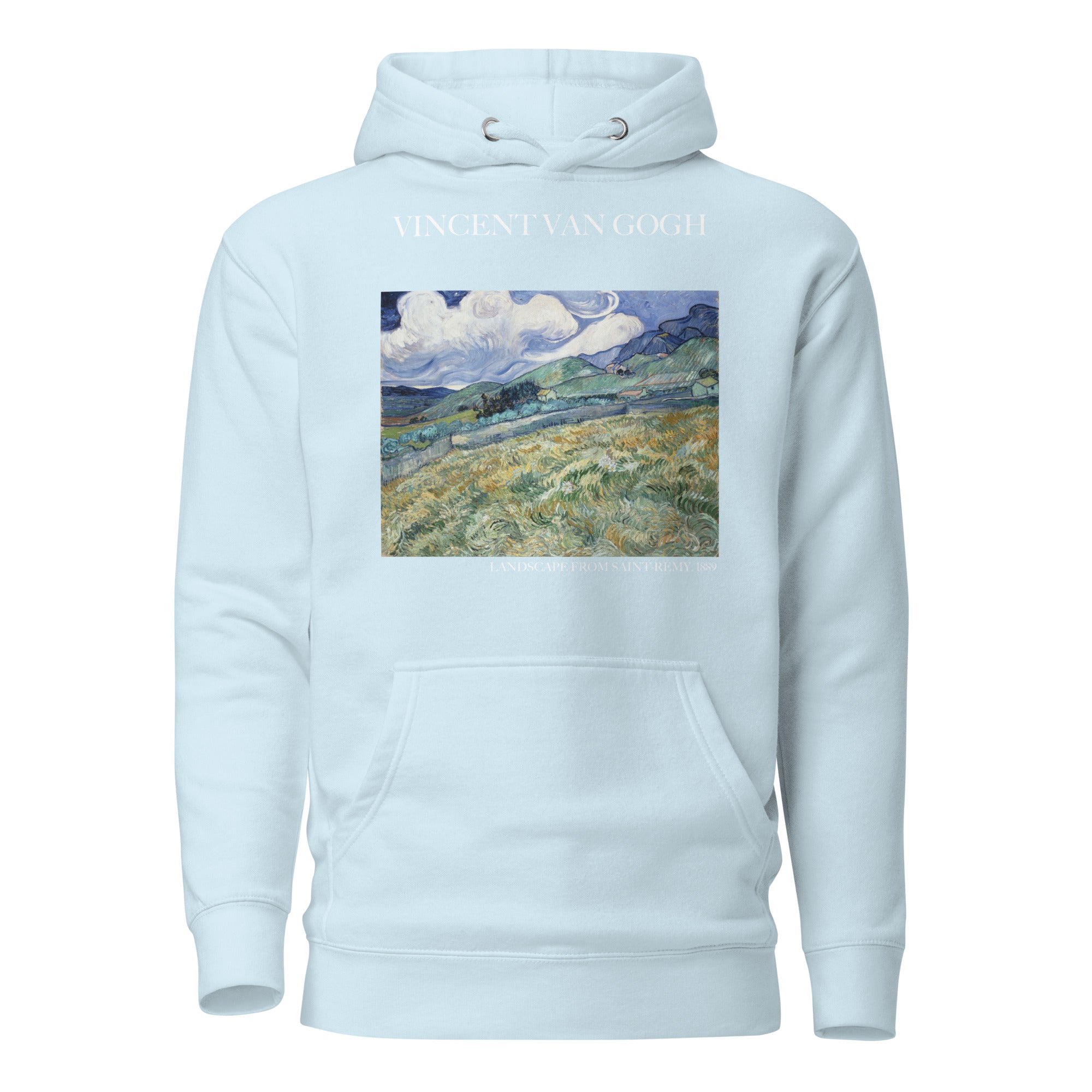 Kapuzenpullover mit berühmtem Gemälde „Landschaft von Saint-Rémy“ von Vincent van Gogh | Unisex-Kapuzenpullover mit Premium-Kunstmotiv