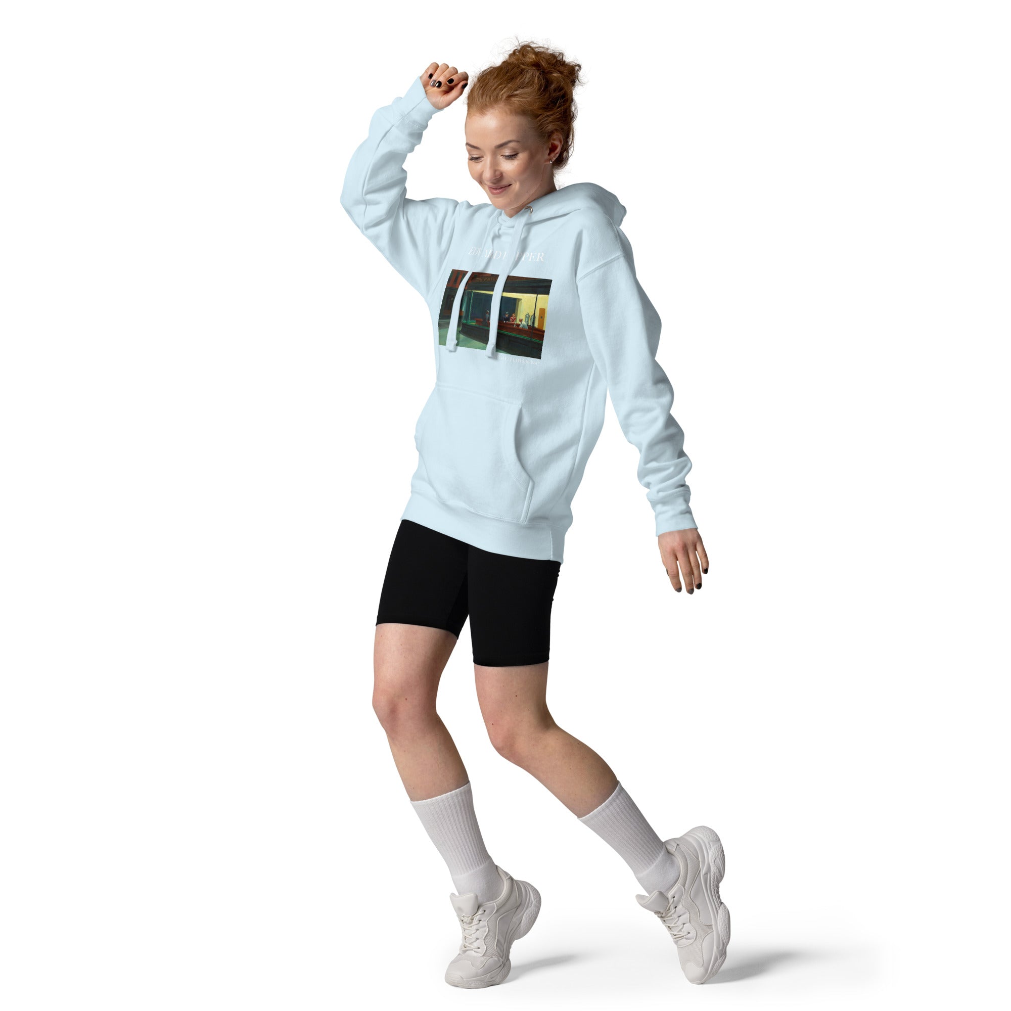 Kapuzenpullover mit berühmtem Gemälde „Nighthawks“ von Edward Hopper | Unisex-Kapuzenpullover mit Premium-Kunstmotiv