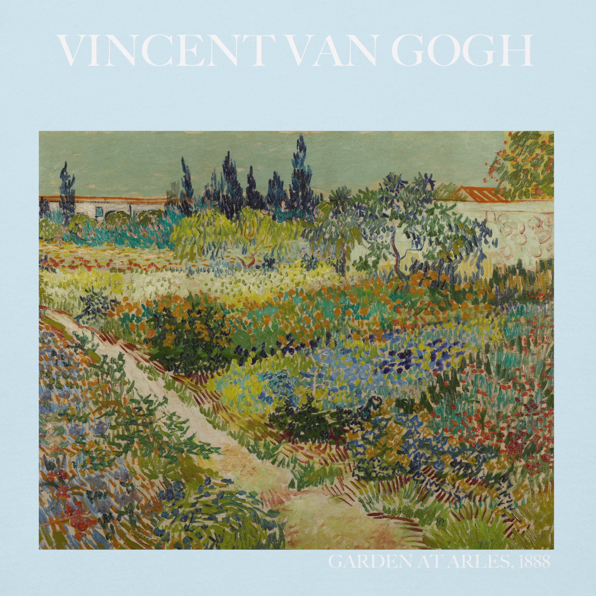 Kapuzenpullover mit berühmtem Gemälde „Garten in Arles“ von Vincent van Gogh | Unisex-Kapuzenpullover mit Premium-Kunstmotiv